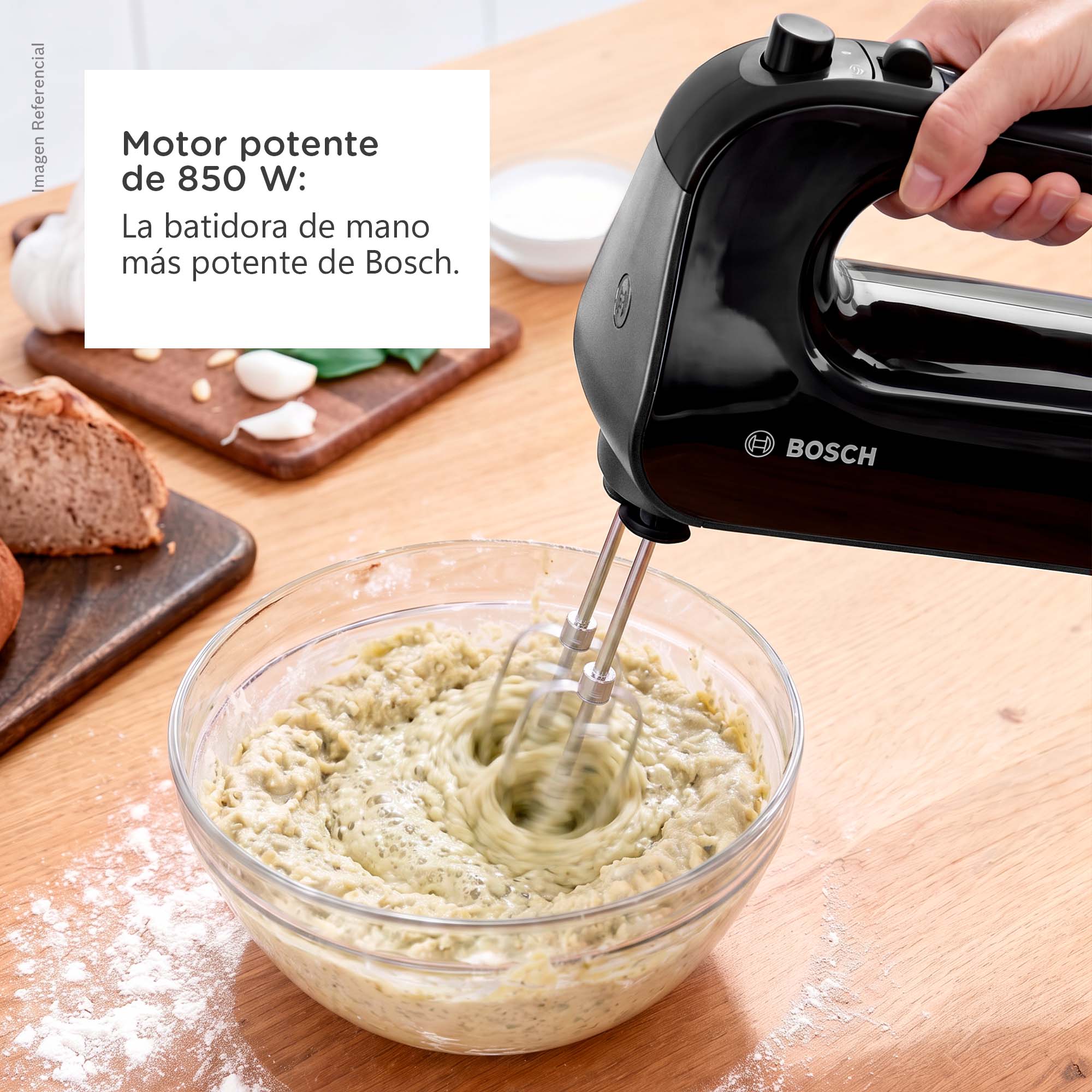 BATIDORA DE MANO BOSCH 3 EN 1 NEGRA 850 W - MFQ4980B - 2
