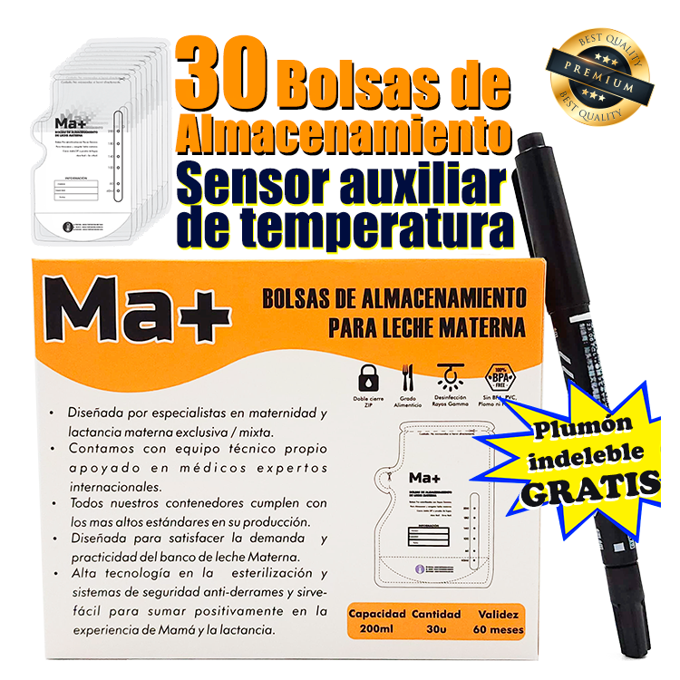 BOLSAS DE ALMACENAMIENTO PARA LECHE MATERNA - 30 UNIDADES - 1