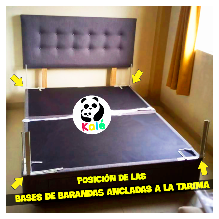 PACK 3 BARANDAS DE SEGURIDAD QUEEN 150X200 PARA CAMA DE BEBES Y NIÑOS - 8