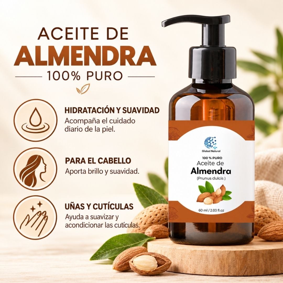 ACEITE DE ALMENDRAS FCO 60ML GLOBAL NATURAL - 2