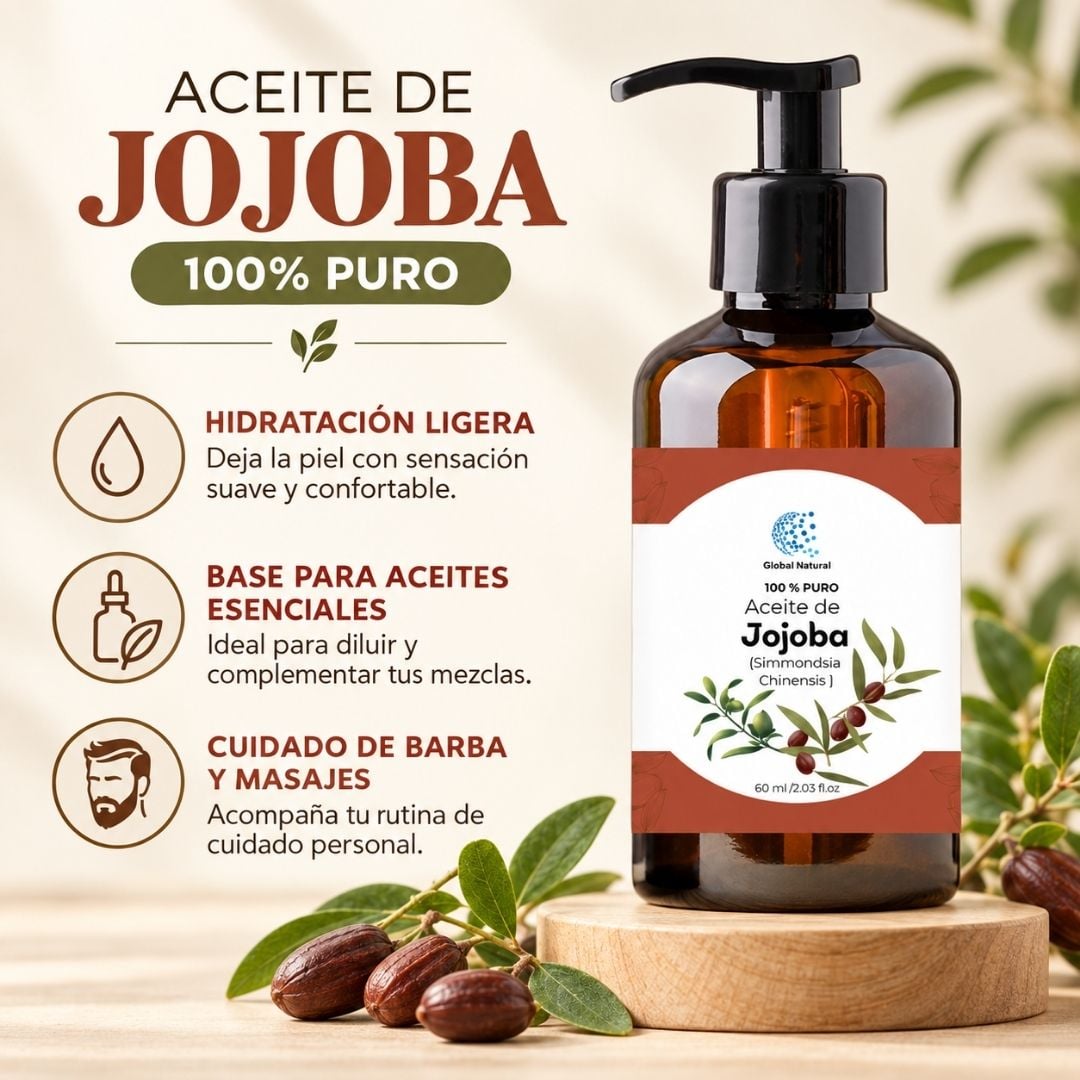 ACEITE DE JOJOBA FCO 60ML GLOBAL NATURAL - 2