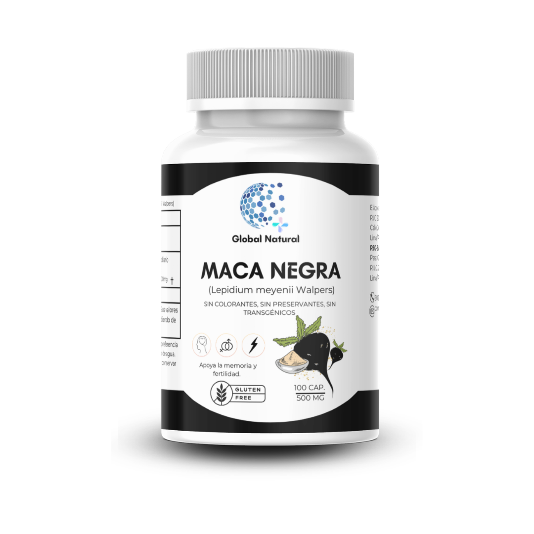 MACA NEGRA EN CAPSULAS 100 UNIDADES DE 500MG - GLOBAL NATURAL - 2