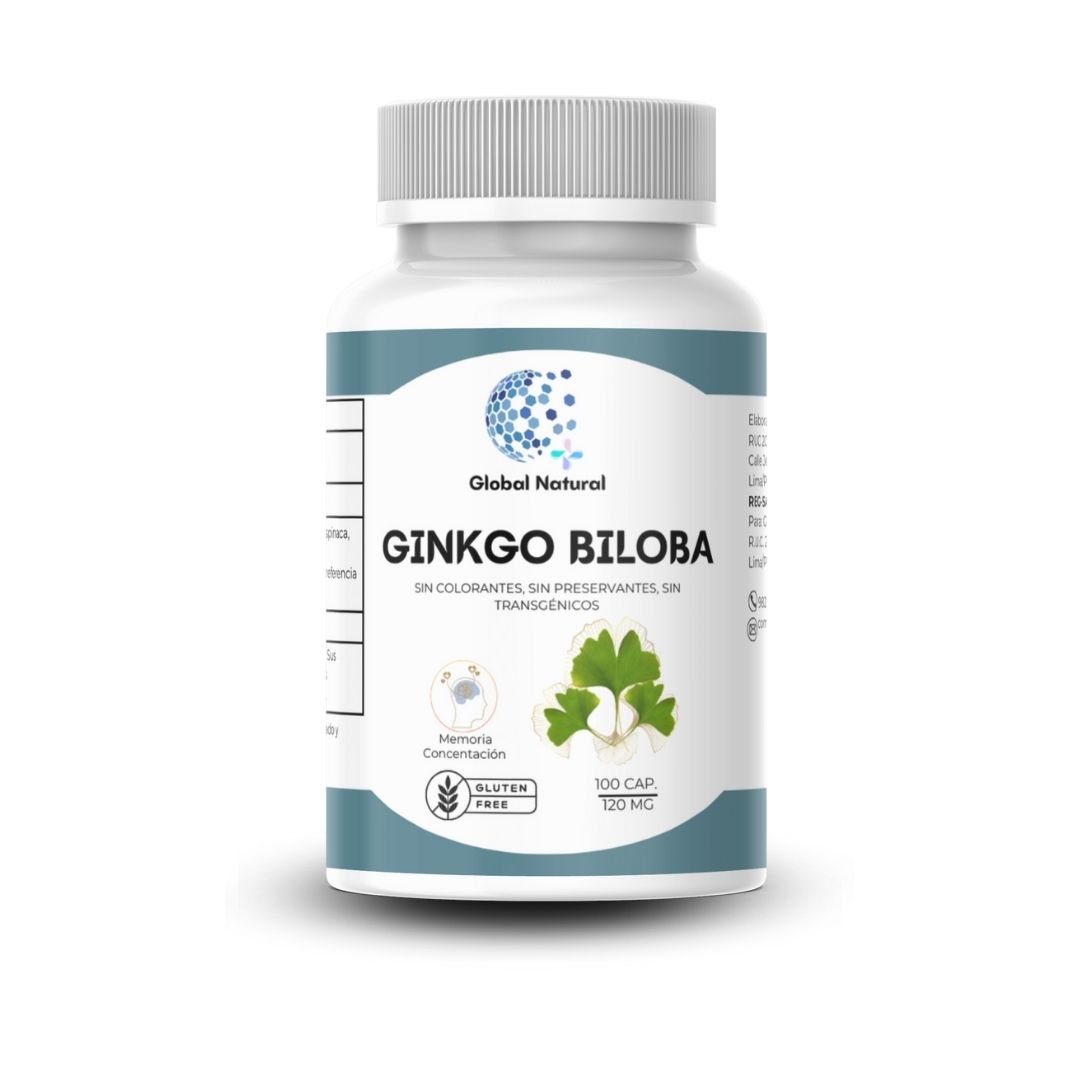 GINKGO BILOBA EN CAPSULAS 100 UNIDADES DE 120 MG - GLOBAL NATURAL - 1
