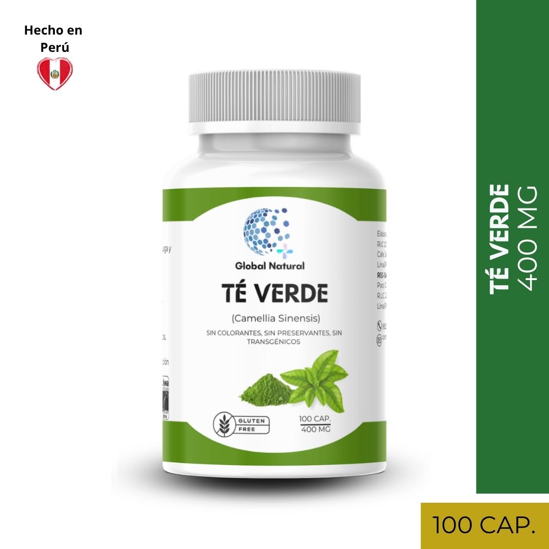 TE VERDE EN CAPSULAS 100 UNIDADES DE 400MG - GLOBAL NATURAL - 1