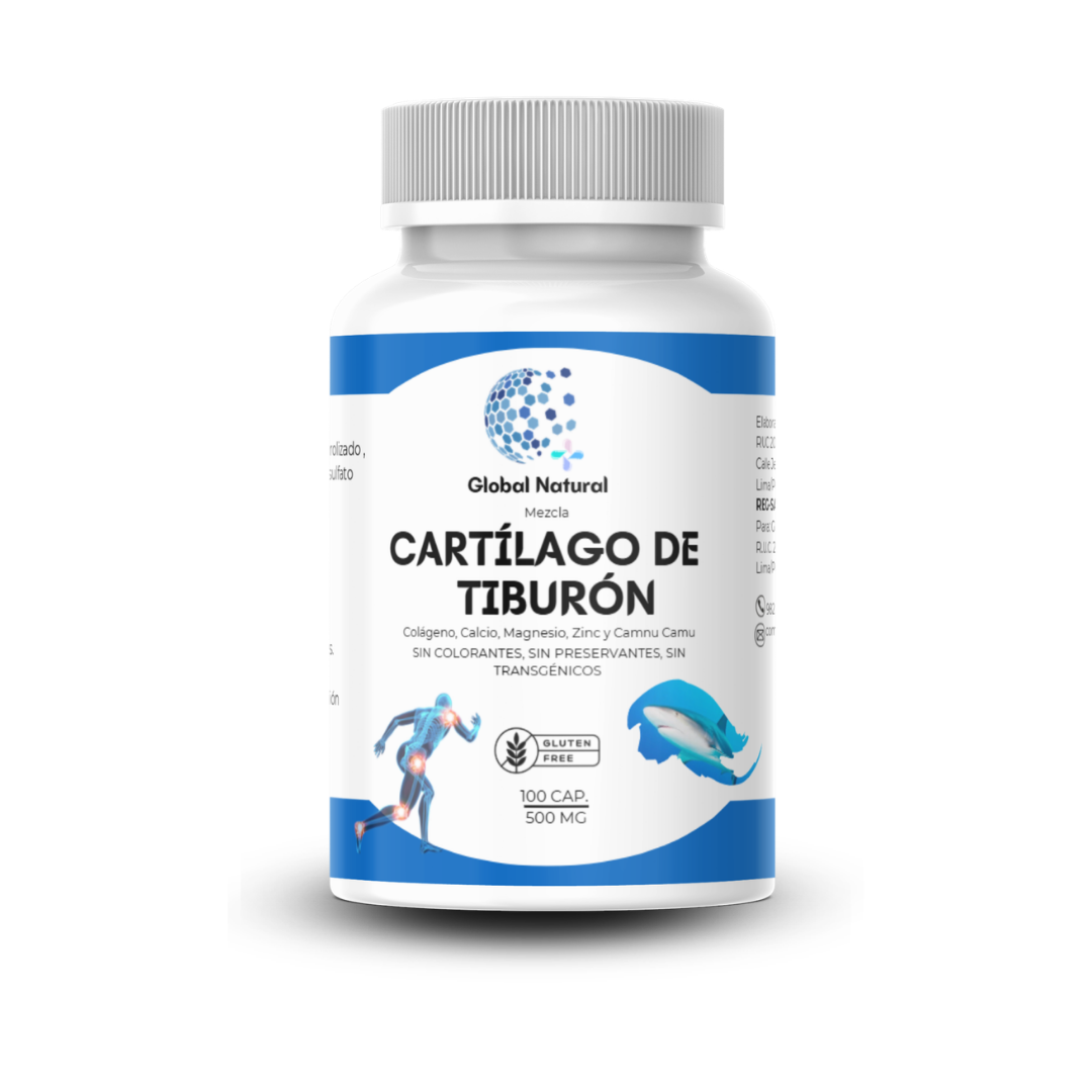 CARTILAGO DE TIBURON EN CAPSULAS 100 UNIDADES DE 500MG - GLOBAL NATURAL - 2