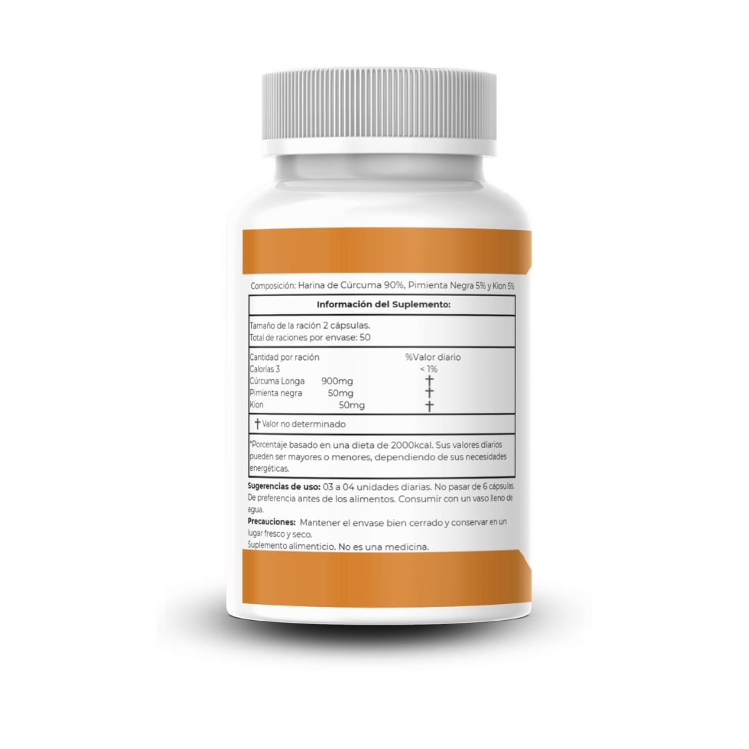CURCUMA  EN CAPSULAS 100 UNIDADES DE 500MG - GLOBAL NATURAL - 3