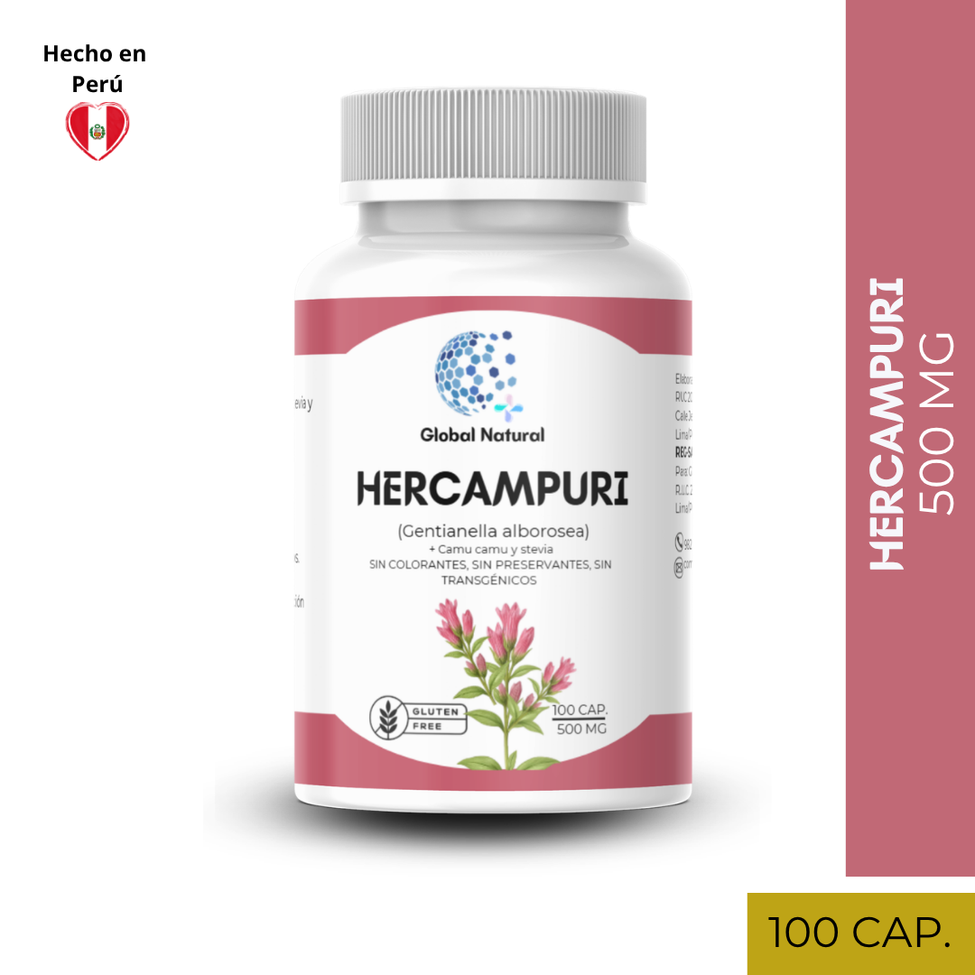 HERCAMPURI EN CAPSULAS 100 UNIDADES DE 500MG - GLOBAL NATURAL - 1