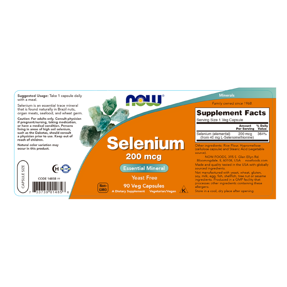 SUPLEMENTOS NOW FOODS 90 CAPSULAS SELENIUM 200MCG - 2