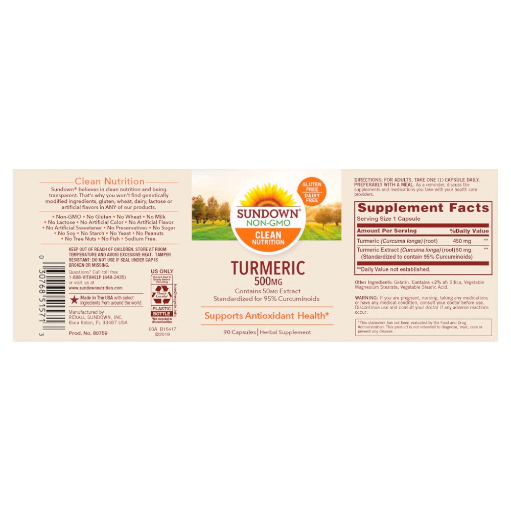 SUPLEMENTOS TURMERIC 500 MG CÚRCUMA - 2