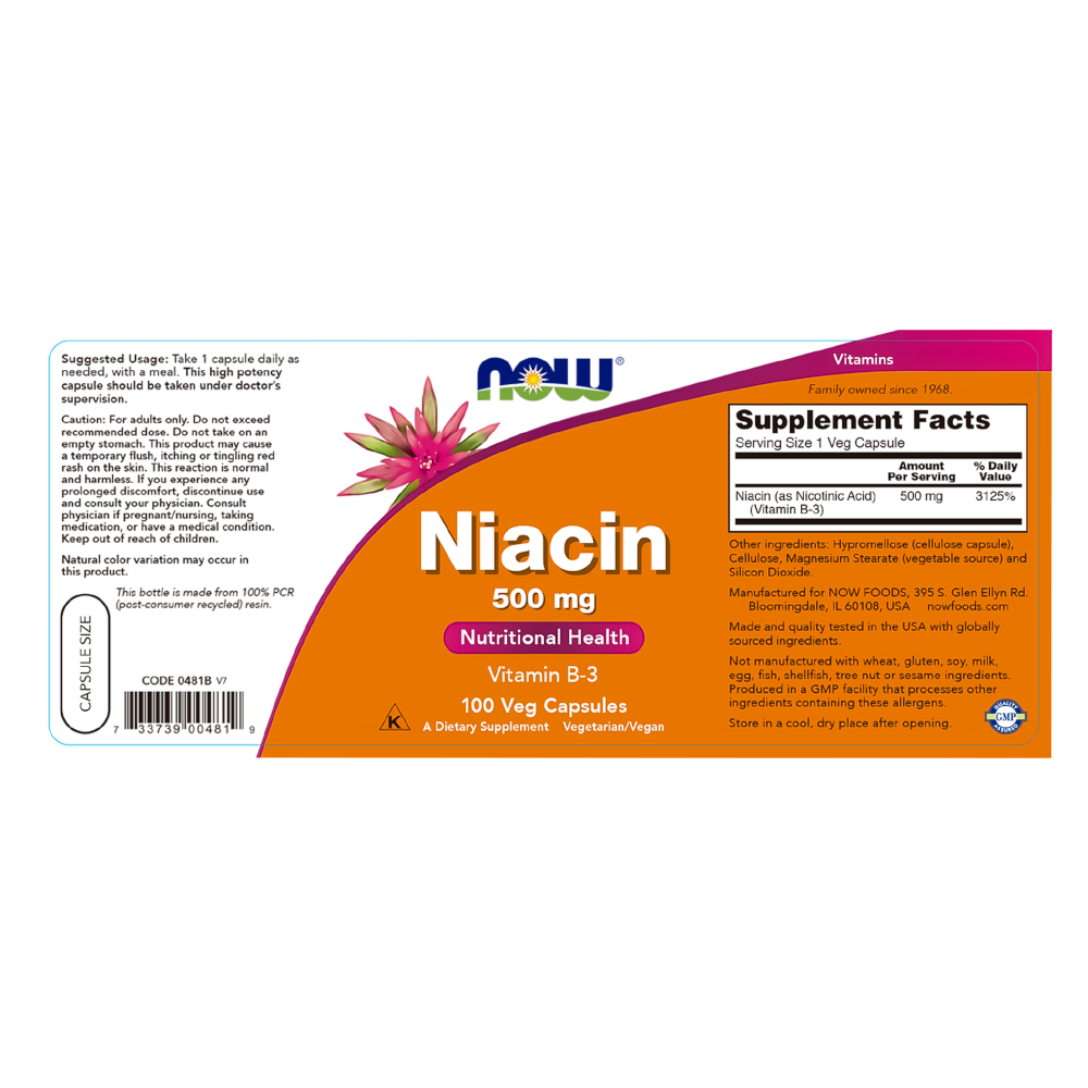 Niacin 500 mg – 100 Veg Caps - 2