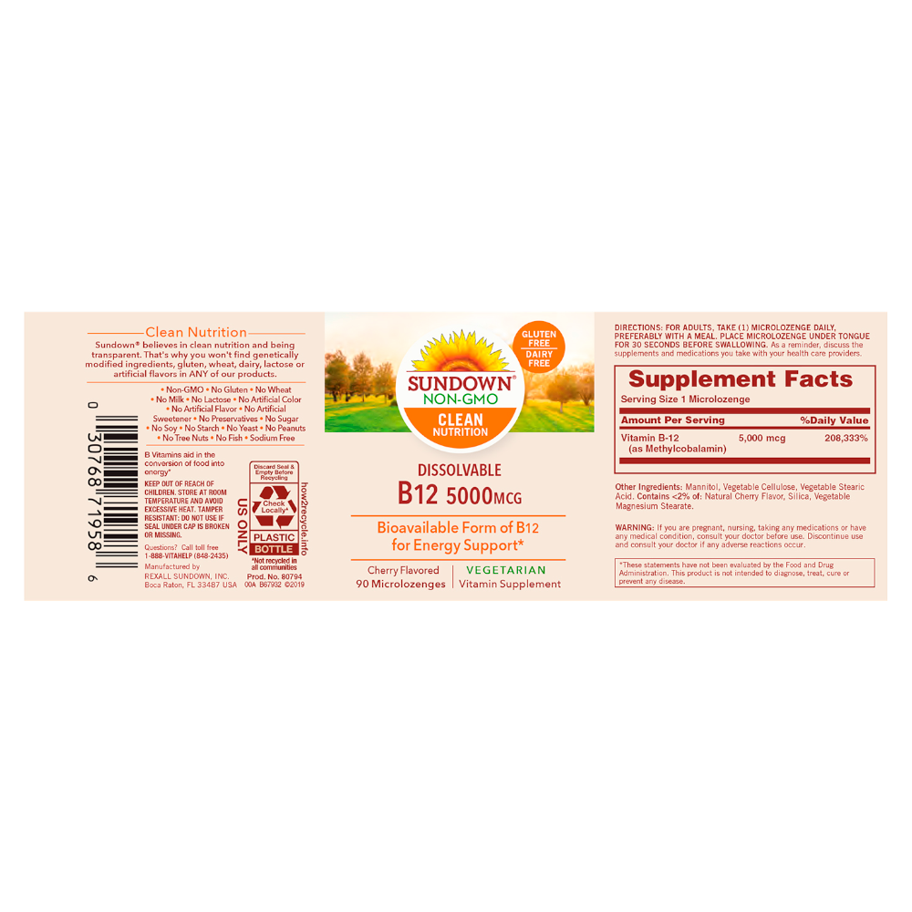 Vitamina B-12 5000 mcg Sublingual - 2