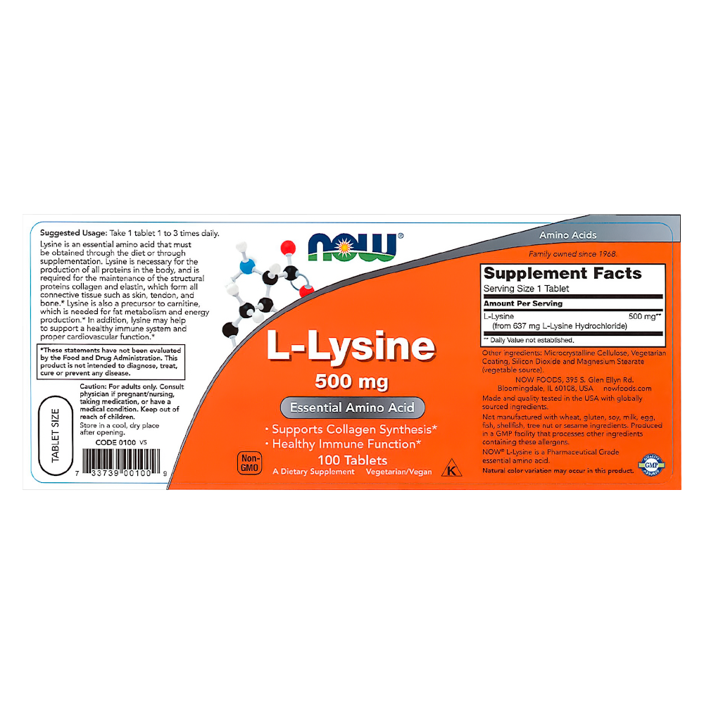 L-Lisina 500mg - 100 tabletas - 4