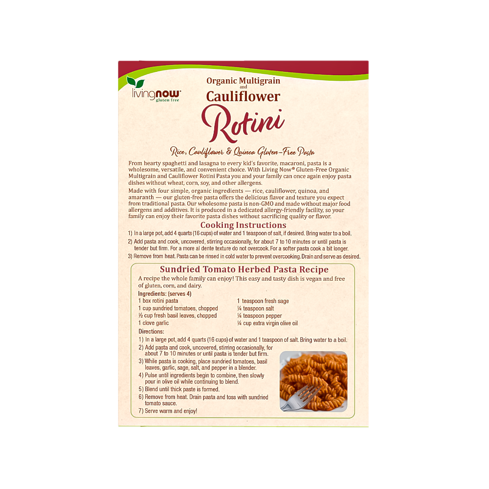 Cauliflower & Multigrain Rotini – Pasta Orgánica Sin Gluten - 2