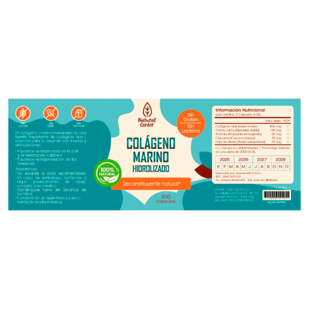 Colágeno Marino Hidrolizado 1,000 mg – 100 Cápsulas - 2