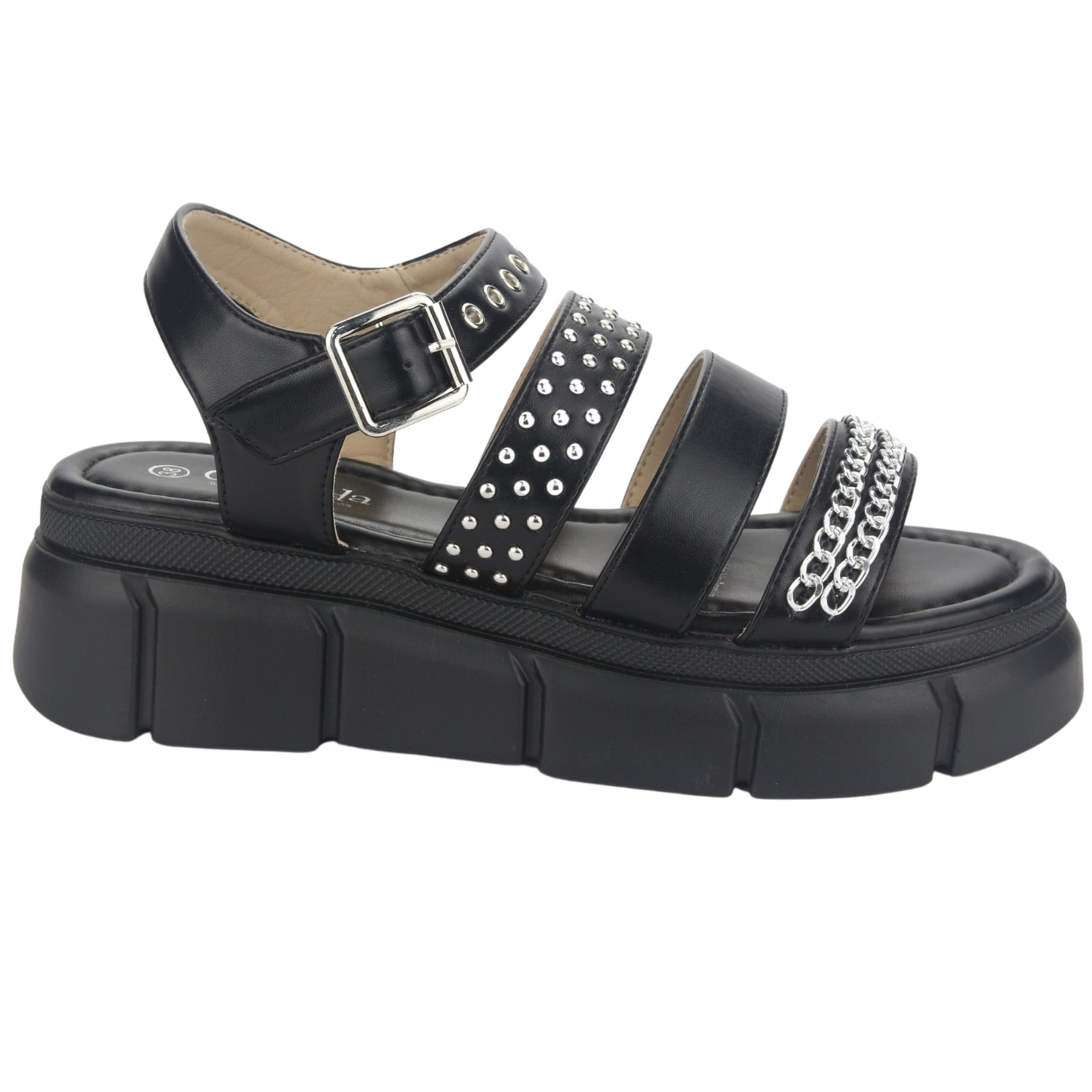 SANDALIAS CHALADA MUJER 45-VISA-1  NEGRO - 1