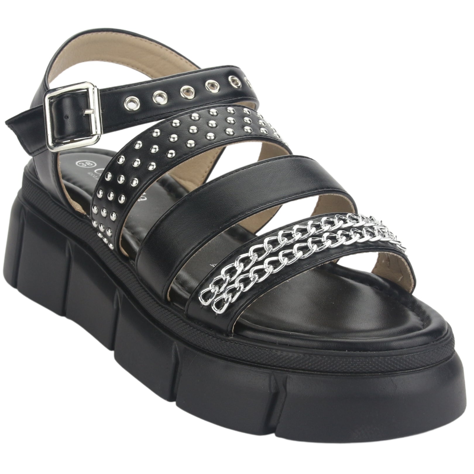 SANDALIAS CHALADA MUJER 45-VISA-1  NEGRO - 2