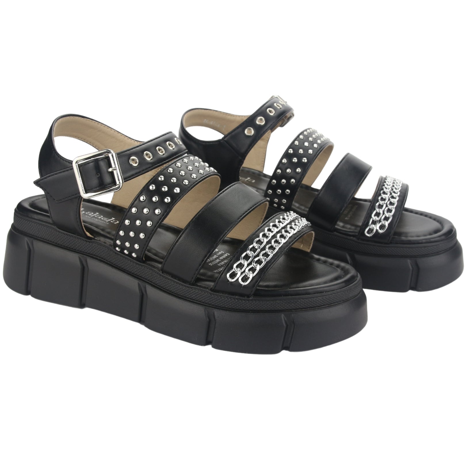 SANDALIAS CHALADA MUJER 45-VISA-1  NEGRO - 3