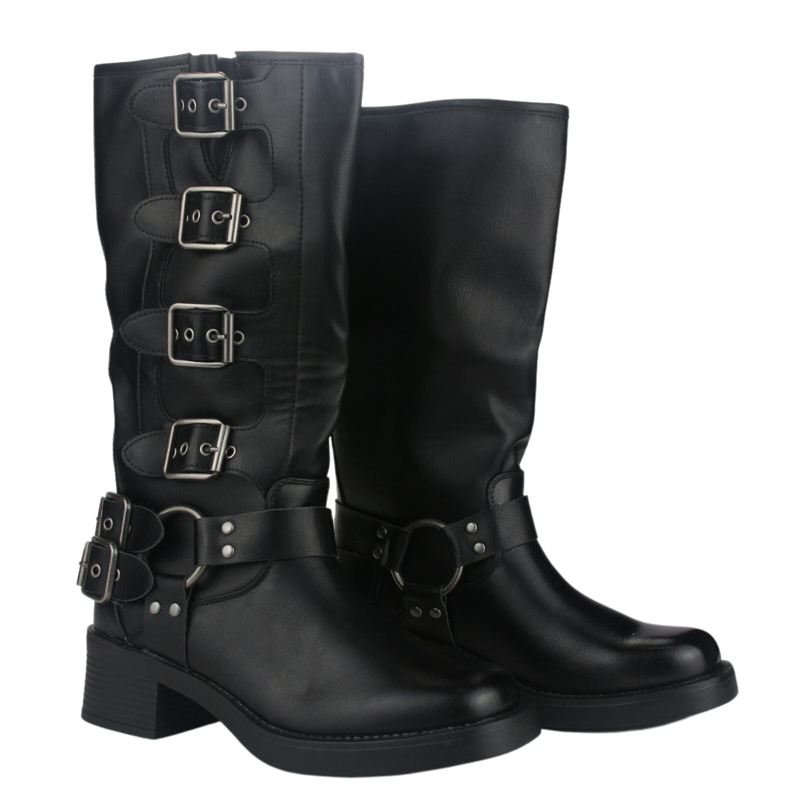 BOTA MUJER CASUAL BIKER-2 COLOR NEGRO - 5