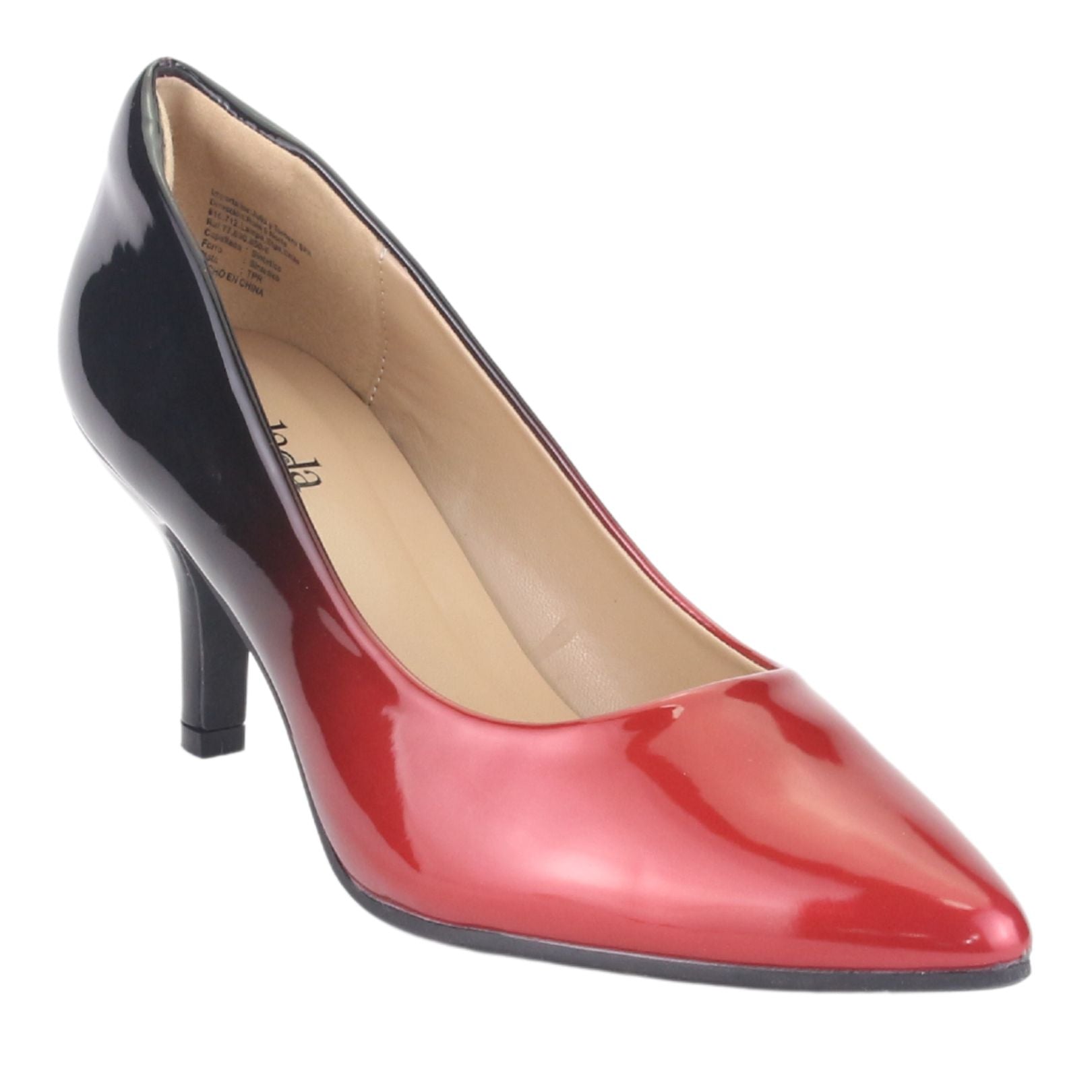 ZAPATO CHALADA MUJER REGENT-2 NEGRO BURGANDY FIESTA - 2