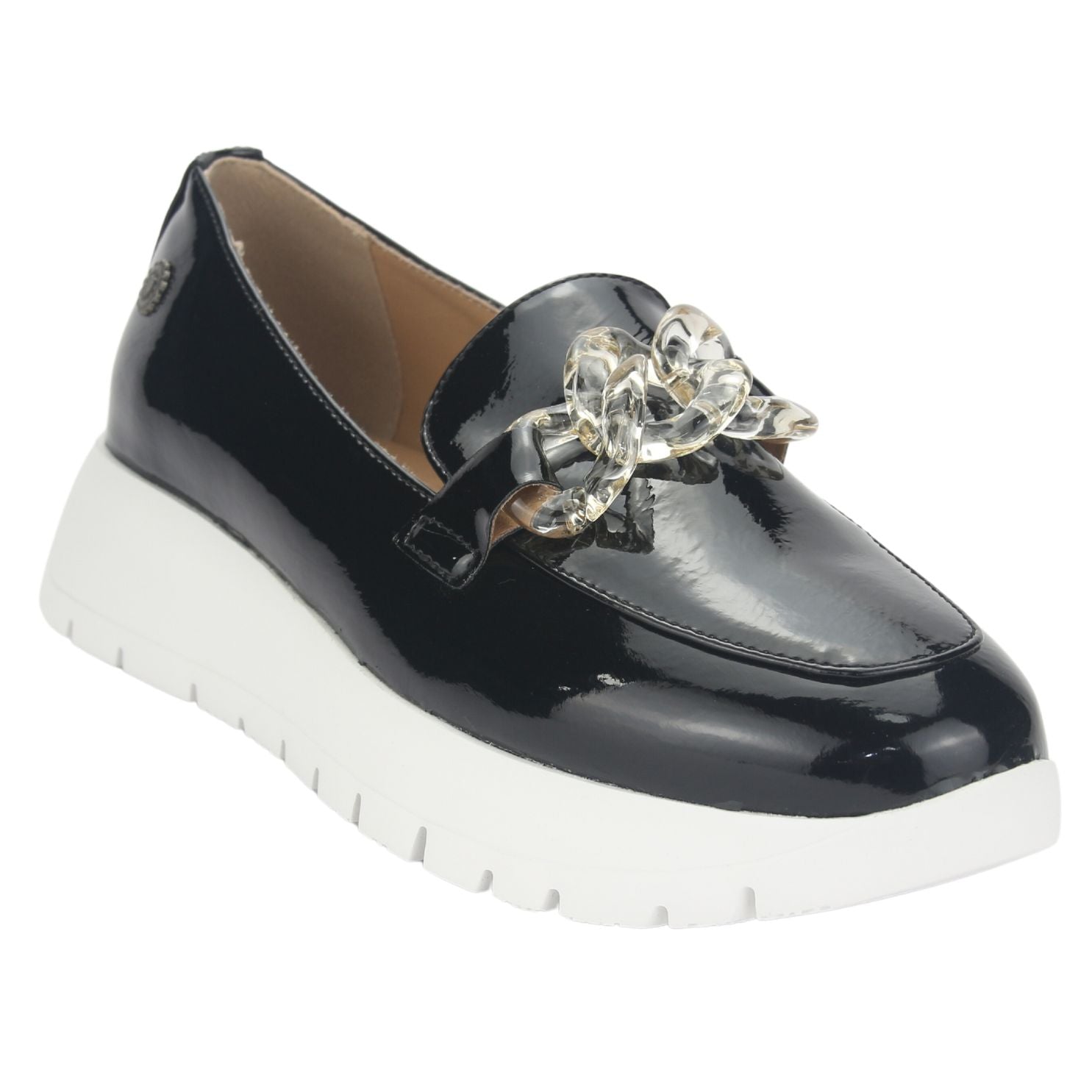 MOCASIN CHALADA MUJER WONDER-1 NEGRO BLANCO CASUAL - 4