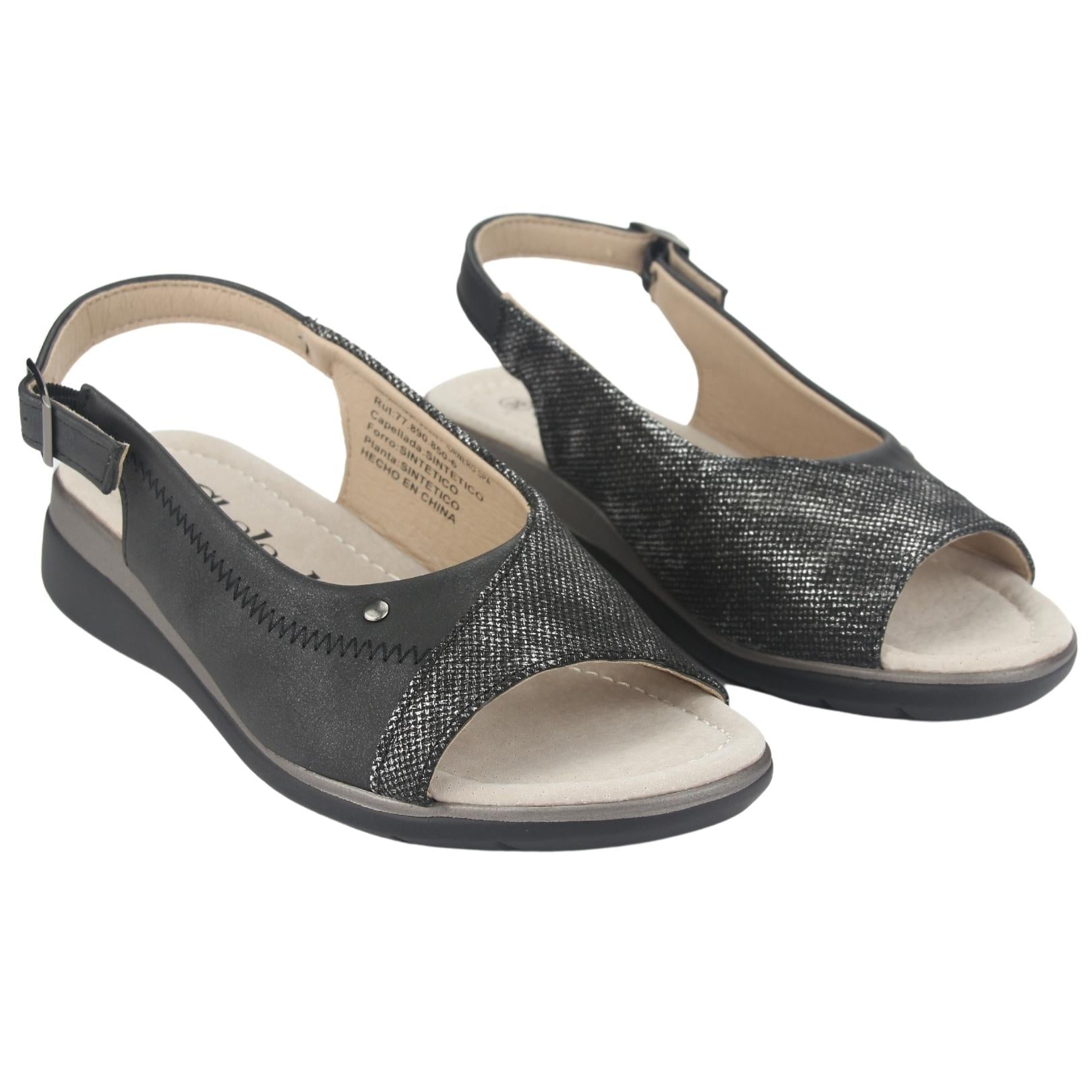 SANDALIAS CHALADA MUJER FLORO-5 NEGRO - 3