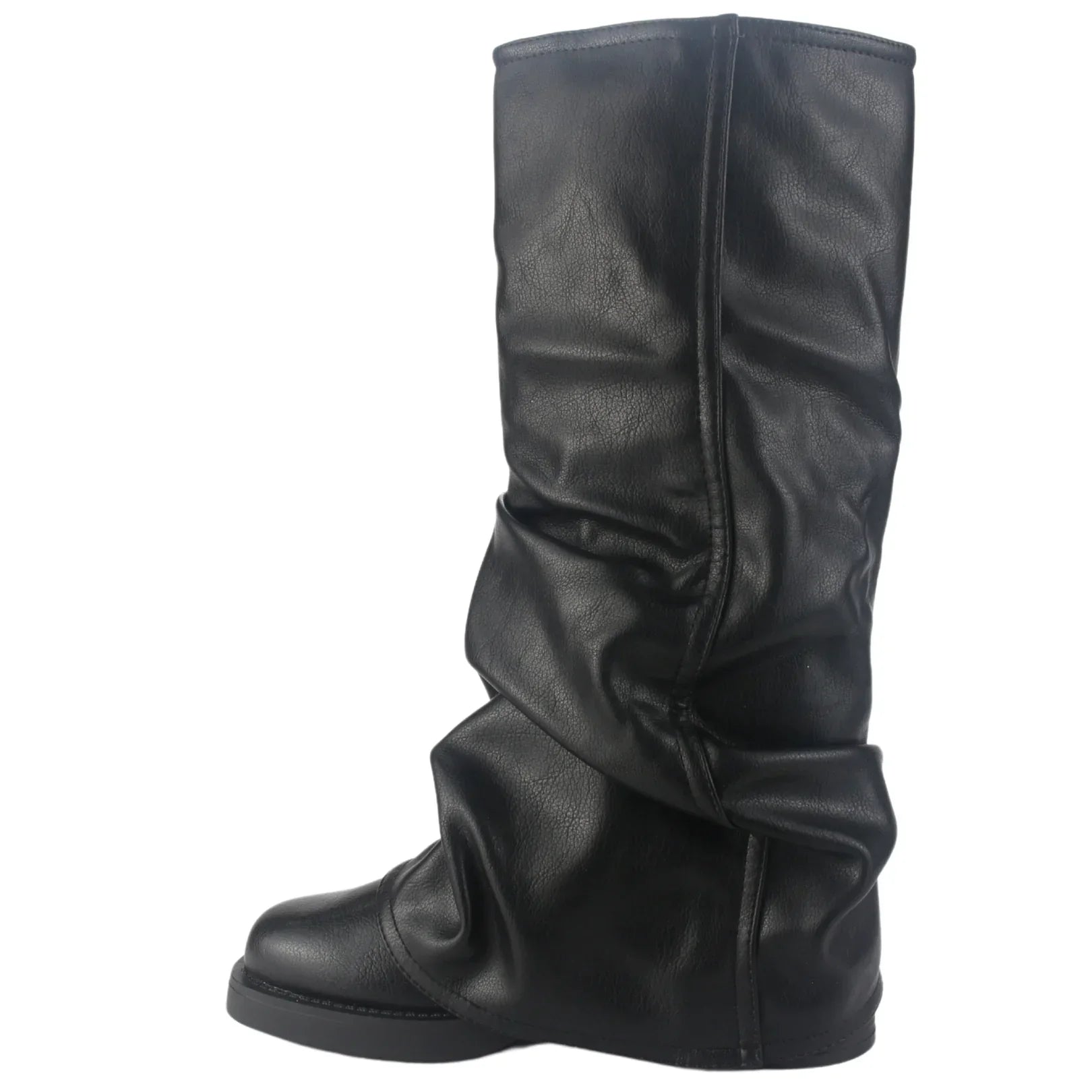 BOTA CHALADA MUJER BIKER-7 NEGRO CASUAL - 2