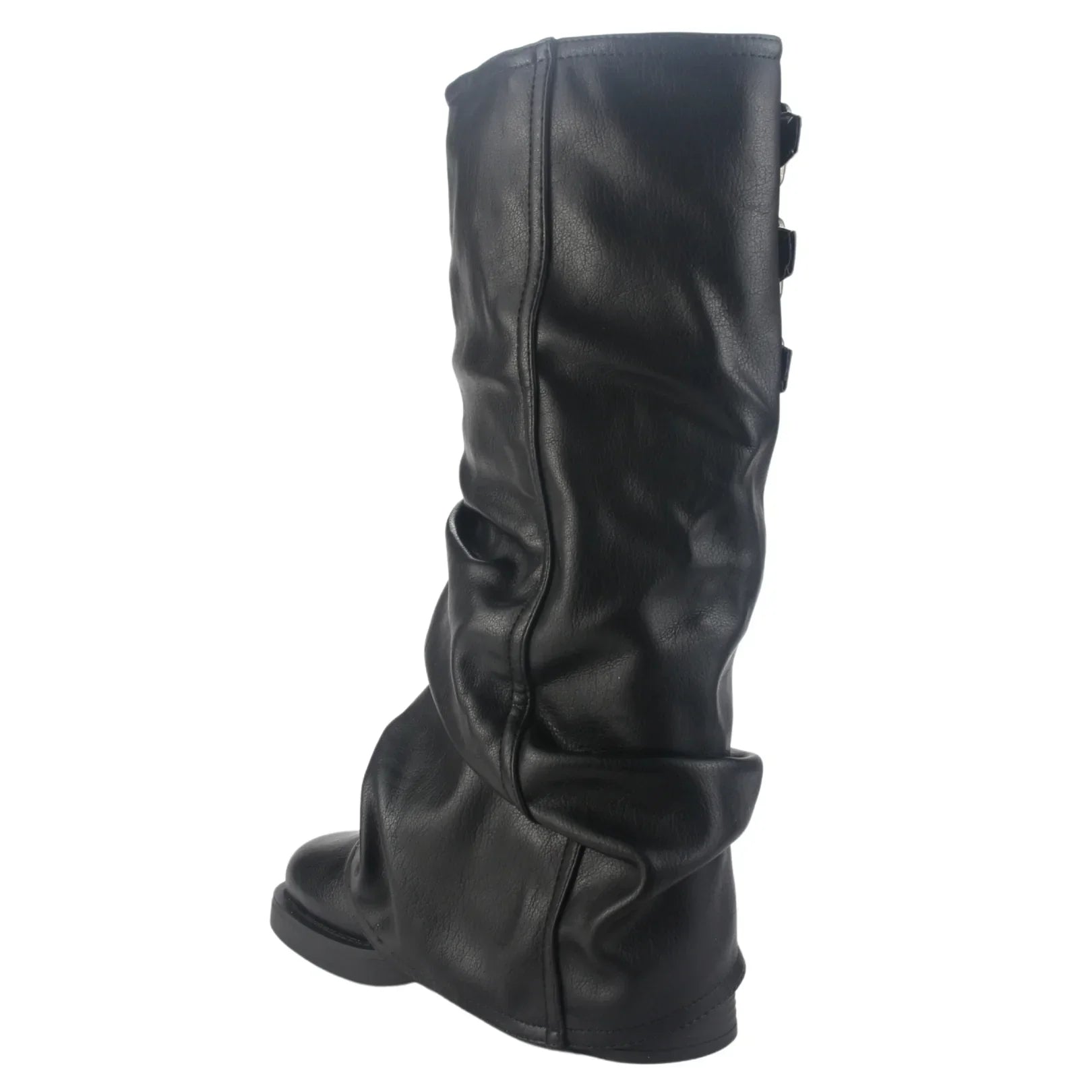 BOTA CHALADA MUJER BIKER-7 NEGRO CASUAL - 5