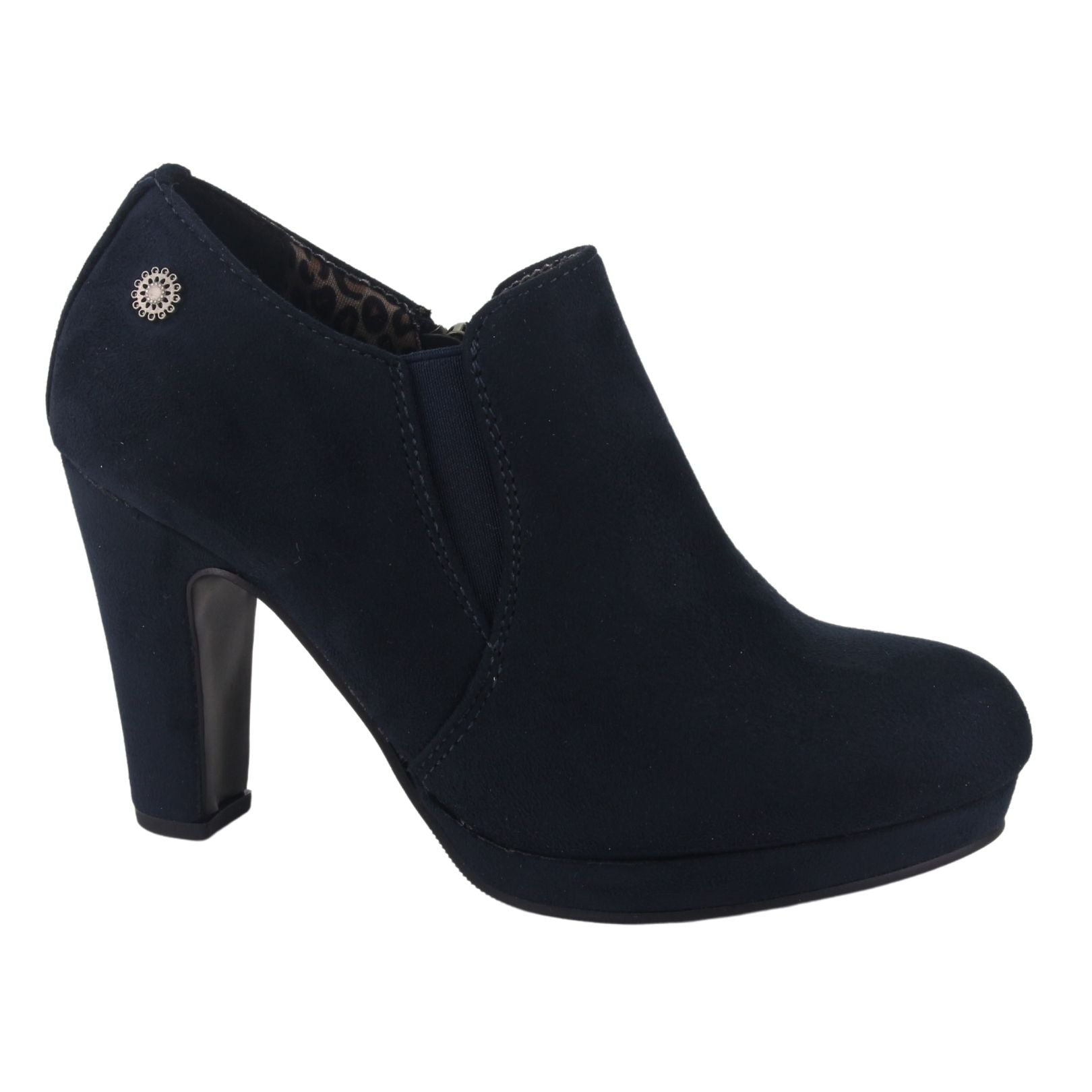 BOTIN CHALADA MUJER PLATAFORM-8 AZUL MARINO CASUAL - 1