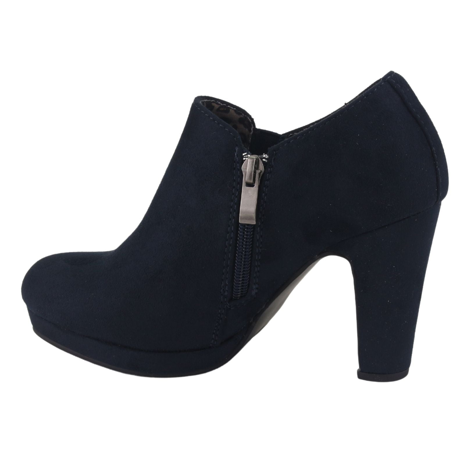 BOTIN CHALADA MUJER PLATAFORM-8 AZUL MARINO CASUAL - 2