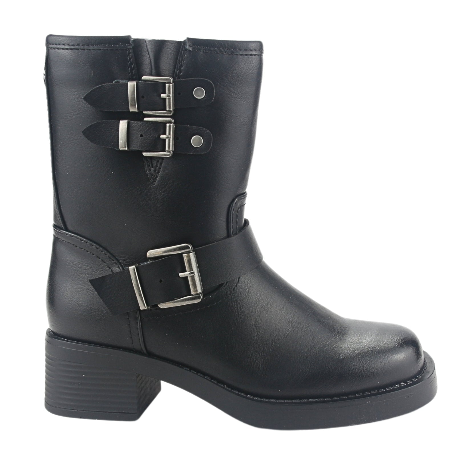 BOTA CHALADA MUJER BIKER-4 NEGRO CASUAL - 1