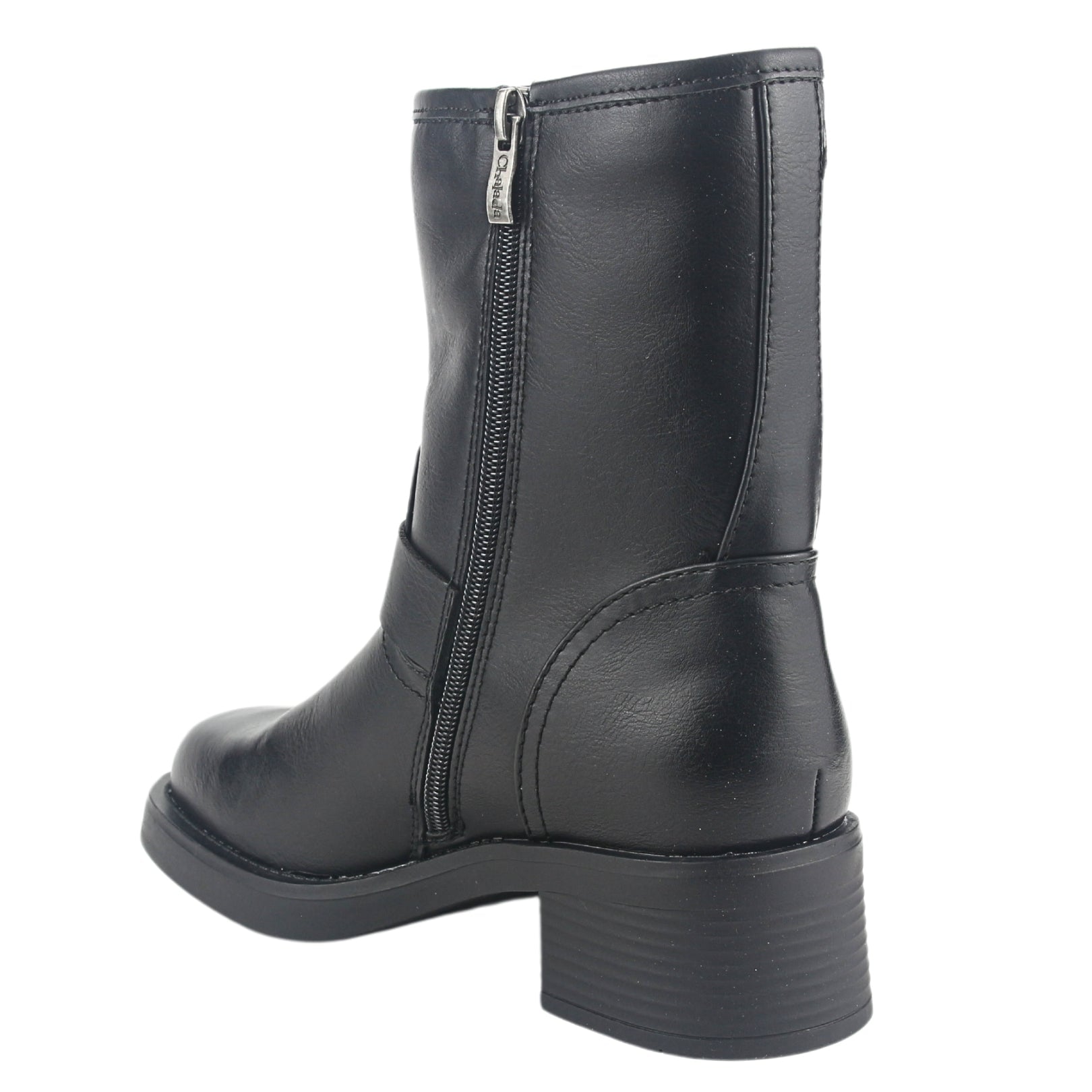BOTA CHALADA MUJER BIKER-4 NEGRO CASUAL - 4