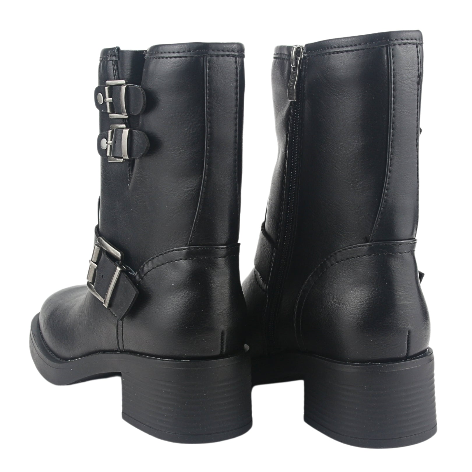 BOTA CHALADA MUJER BIKER-4 NEGRO CASUAL - 6