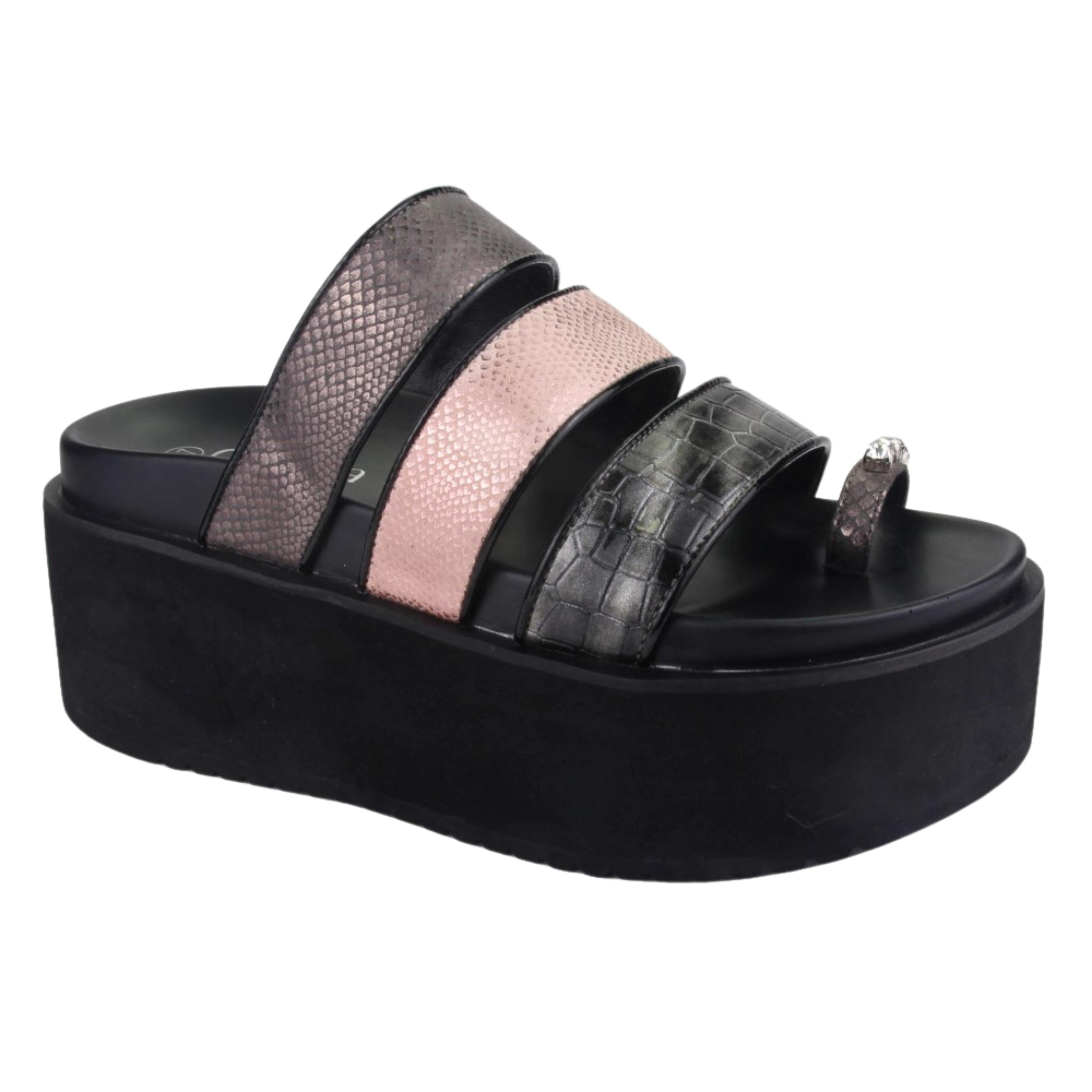 SANDALIAS CHALADA MUJER VIRU-21 ROSADO NEGRO - 1