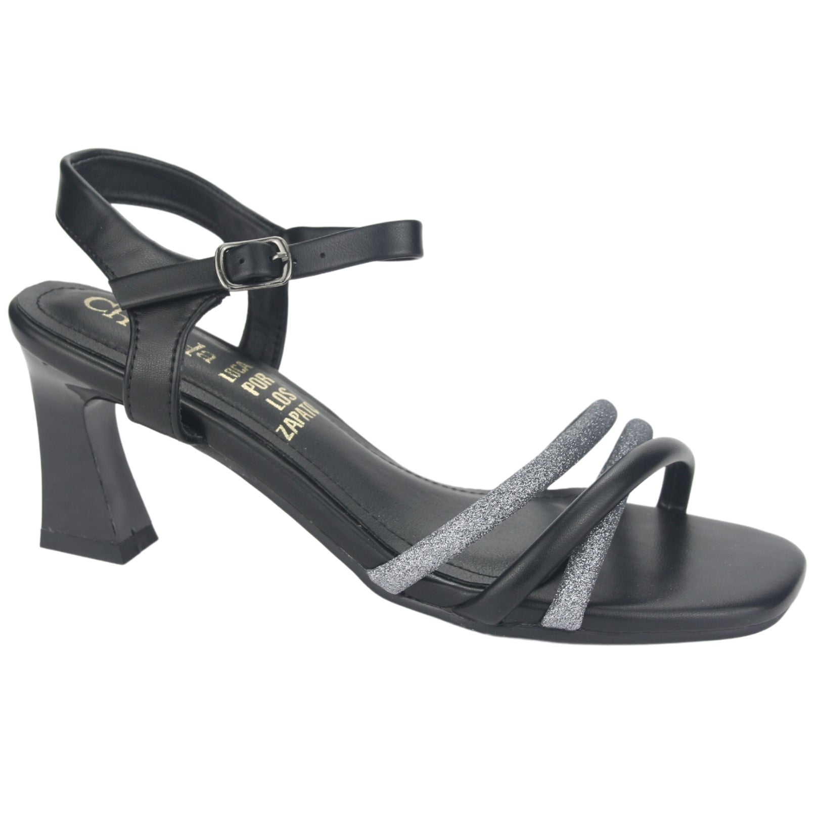 SANDALIAS CHALADA MUJER MURCIA-2 NEGRO PLATEADO - 1