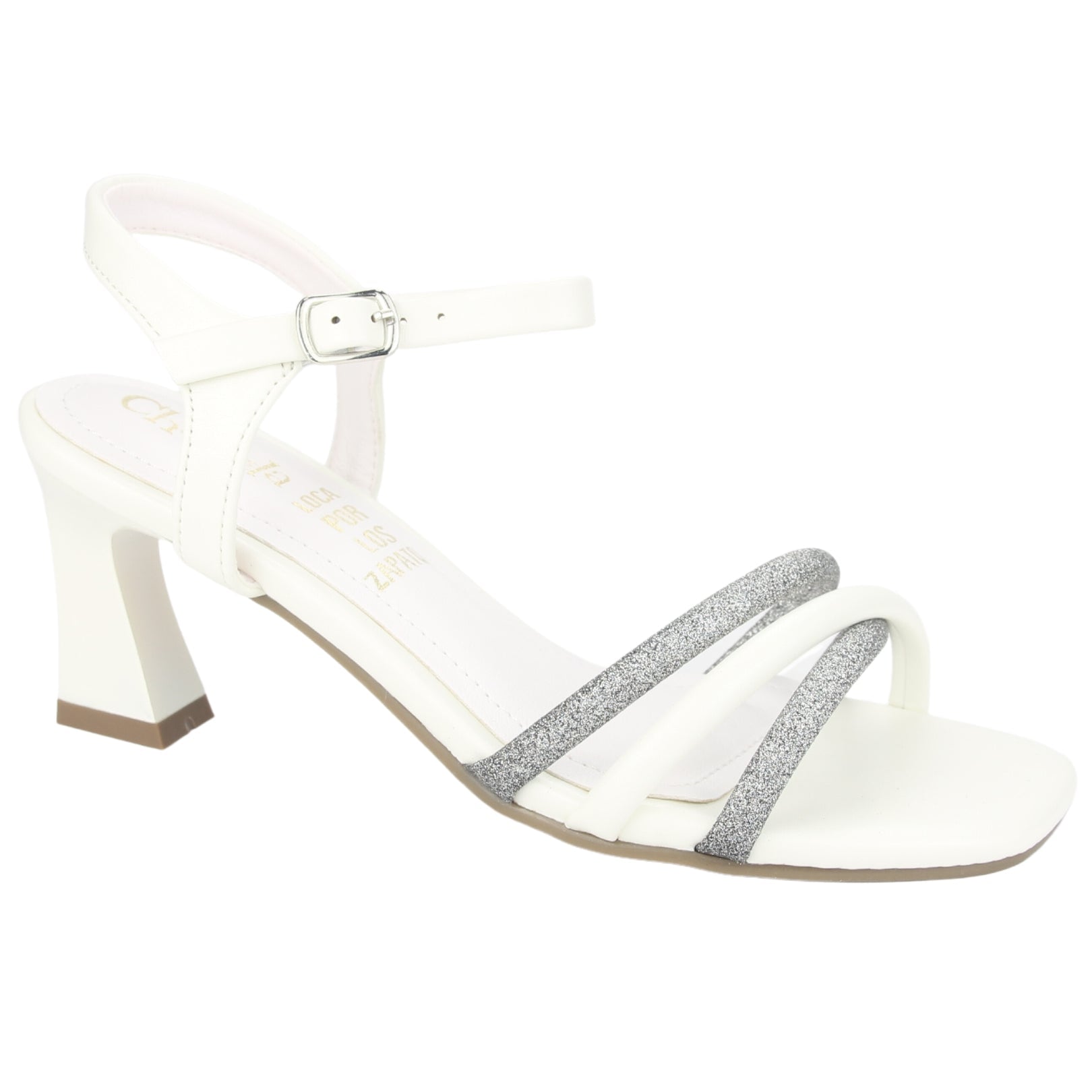SANDALIAS CHALADA MUJER 5-MURCIA-2  BLANCO PLATEADO - 1
