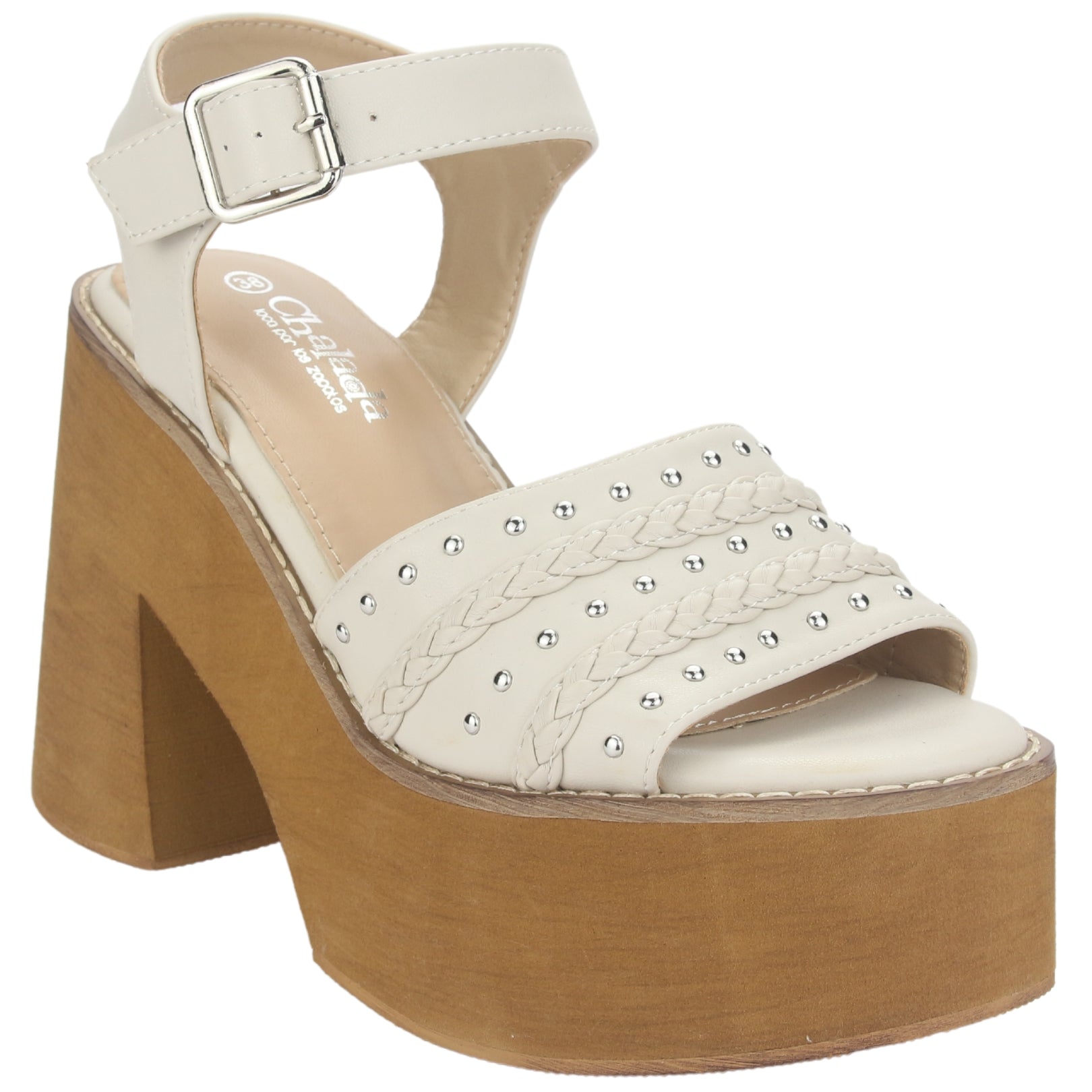 SANDALIAS CHALADA MUJER 45-WAKE-1  BLANCO - 3