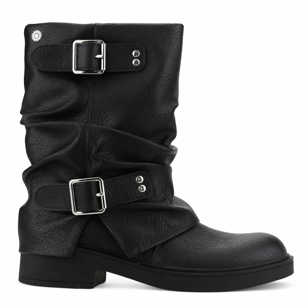 BOTIN NEGRO MUJER CASUAL CHALADA BIKER-8 - 1