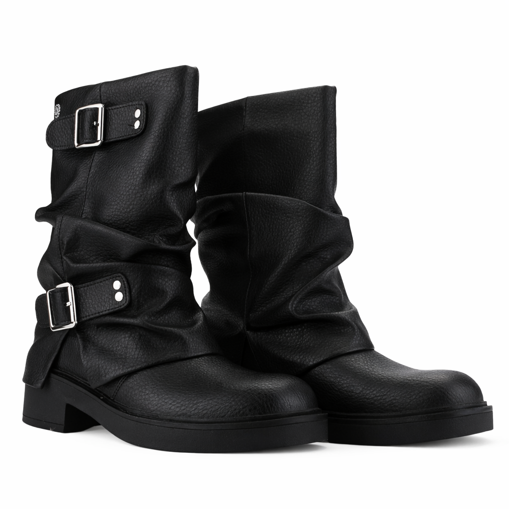 BOTIN NEGRO MUJER CASUAL CHALADA BIKER-8 - 5