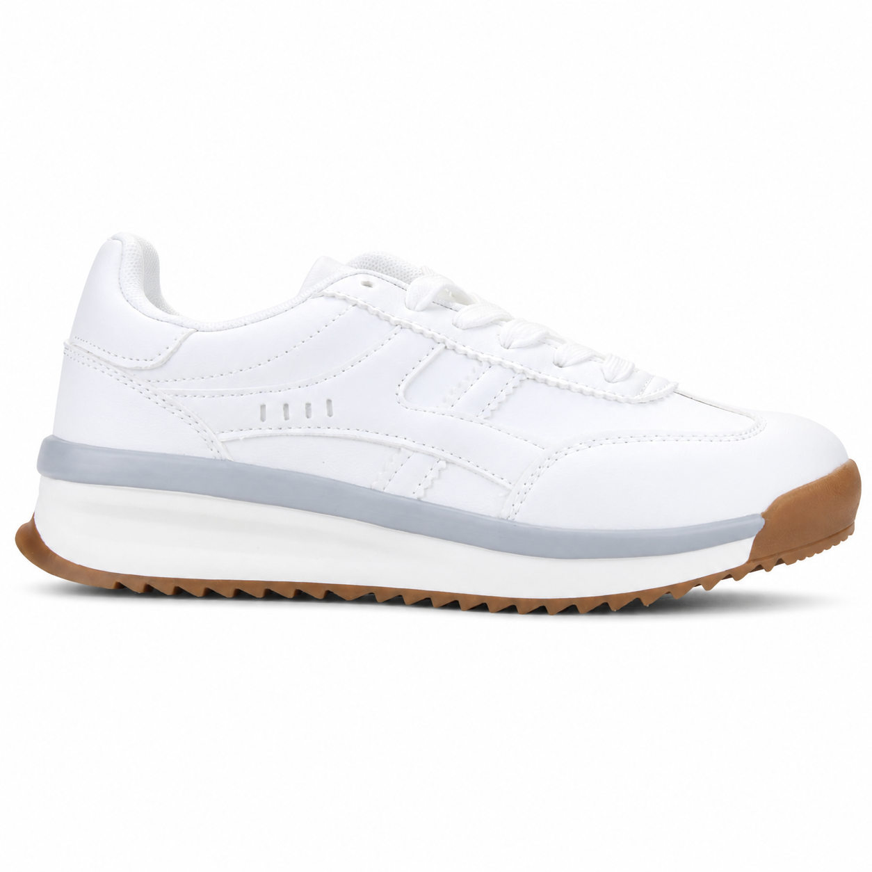 ZAPATILLA BLANCO GRIS MUJER URBANO CHALADA FRONT - 1