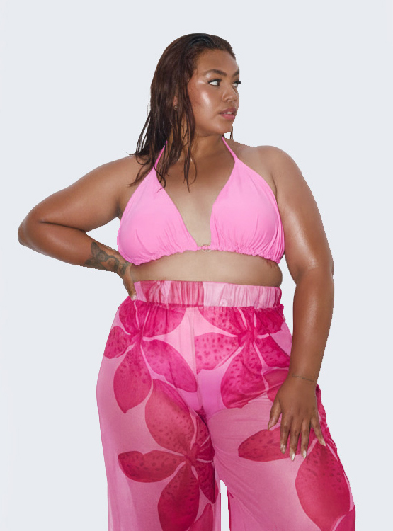 PANTALON DE TUL MUJER MISS LADY HAWAI - ROSA PRINT - 1