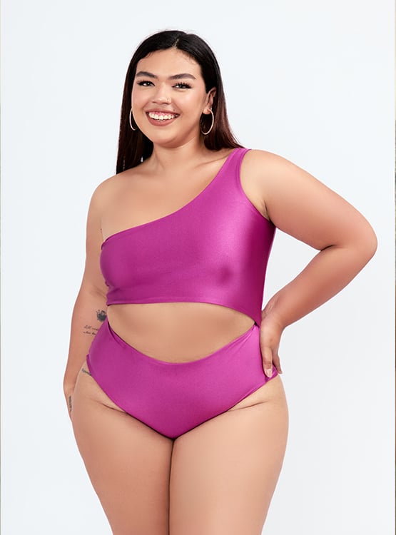 TRIKINI ASIMETRICO MUJER MISS LADY PURPURA - 2XL - 1