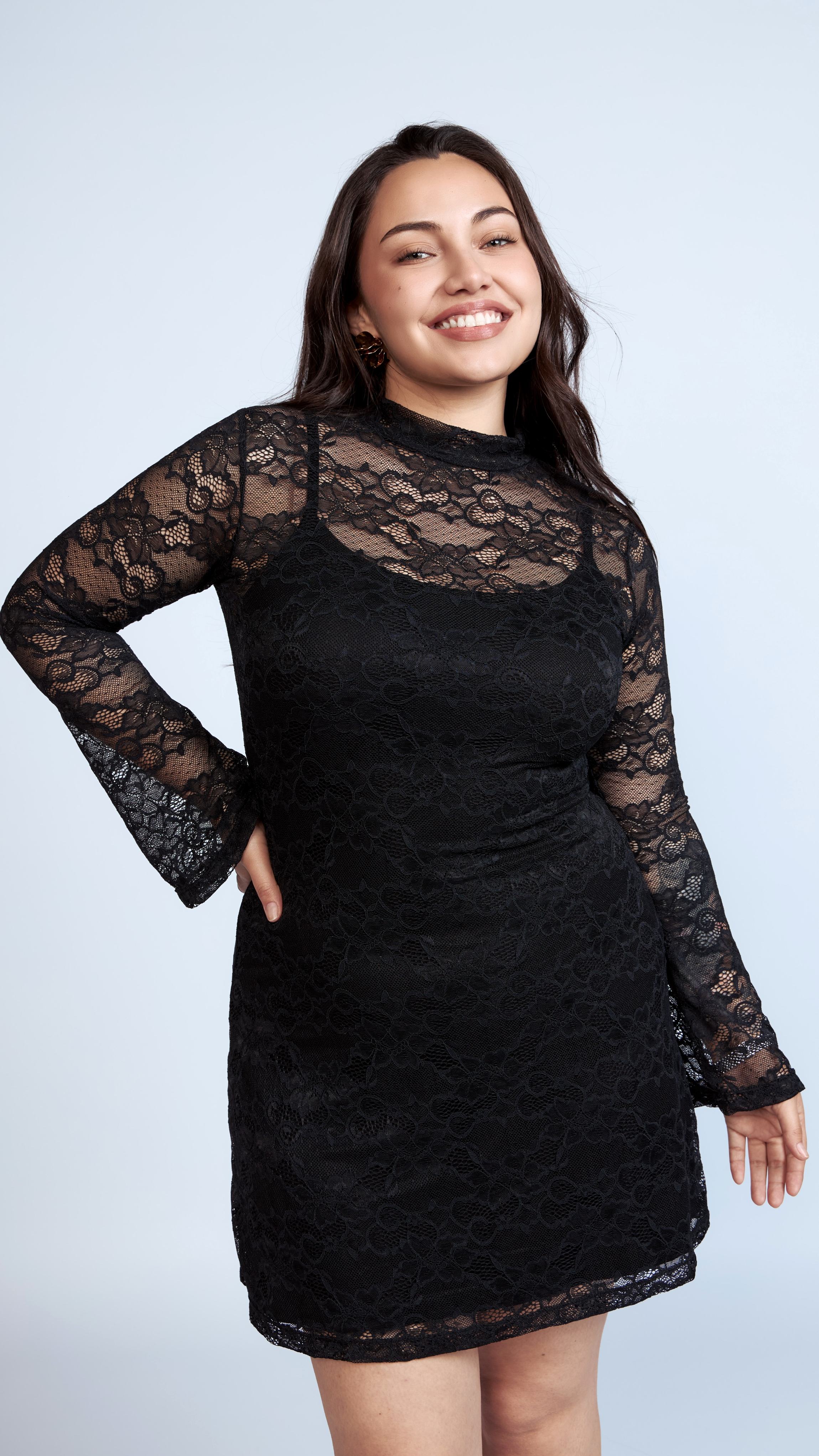 VESTIDO DE ENCAJE VIRGINIA NEGRO - MISS LADY - 1