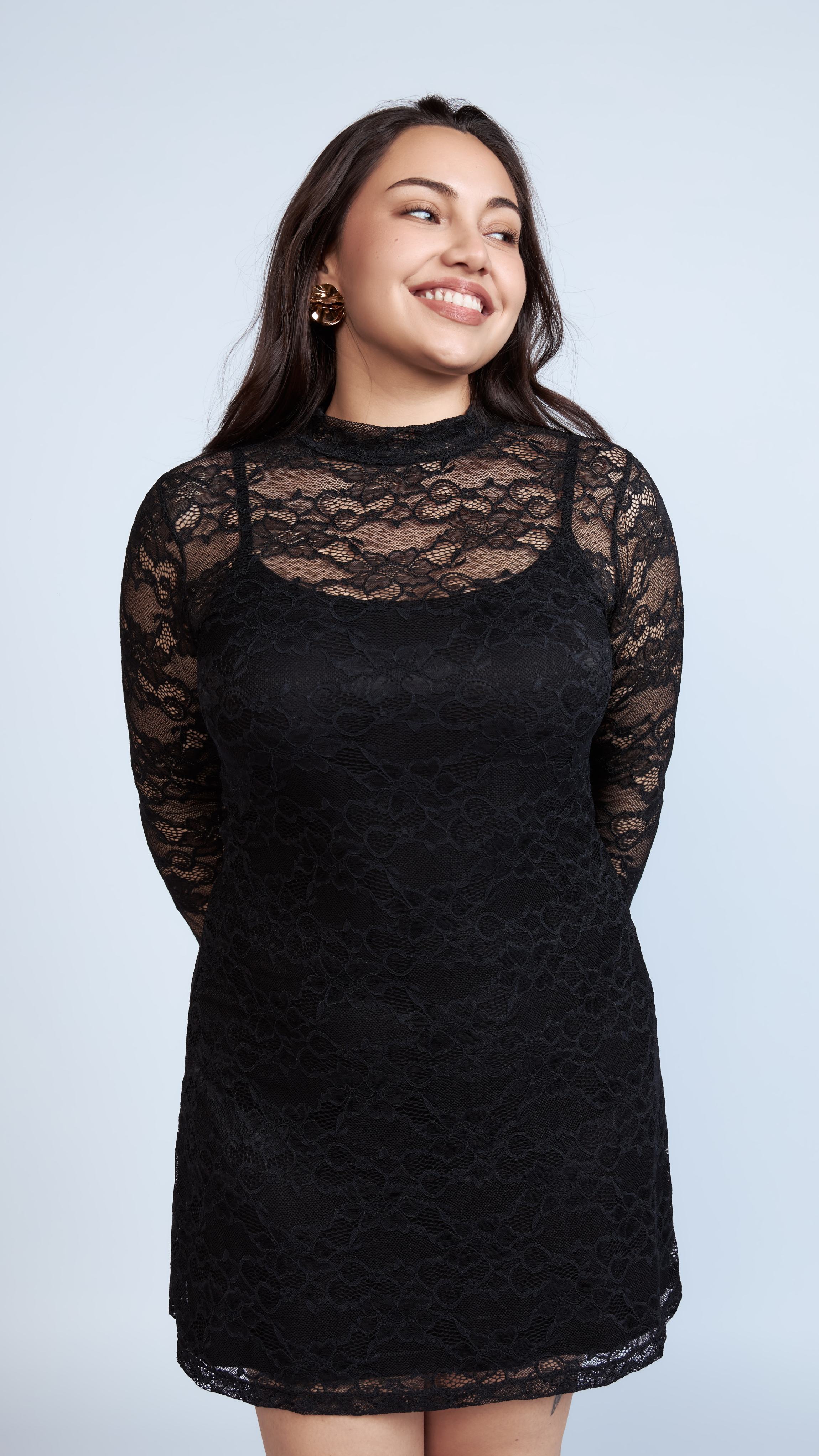 VESTIDO DE ENCAJE VIRGINIA NEGRO - MISS LADY - 2
