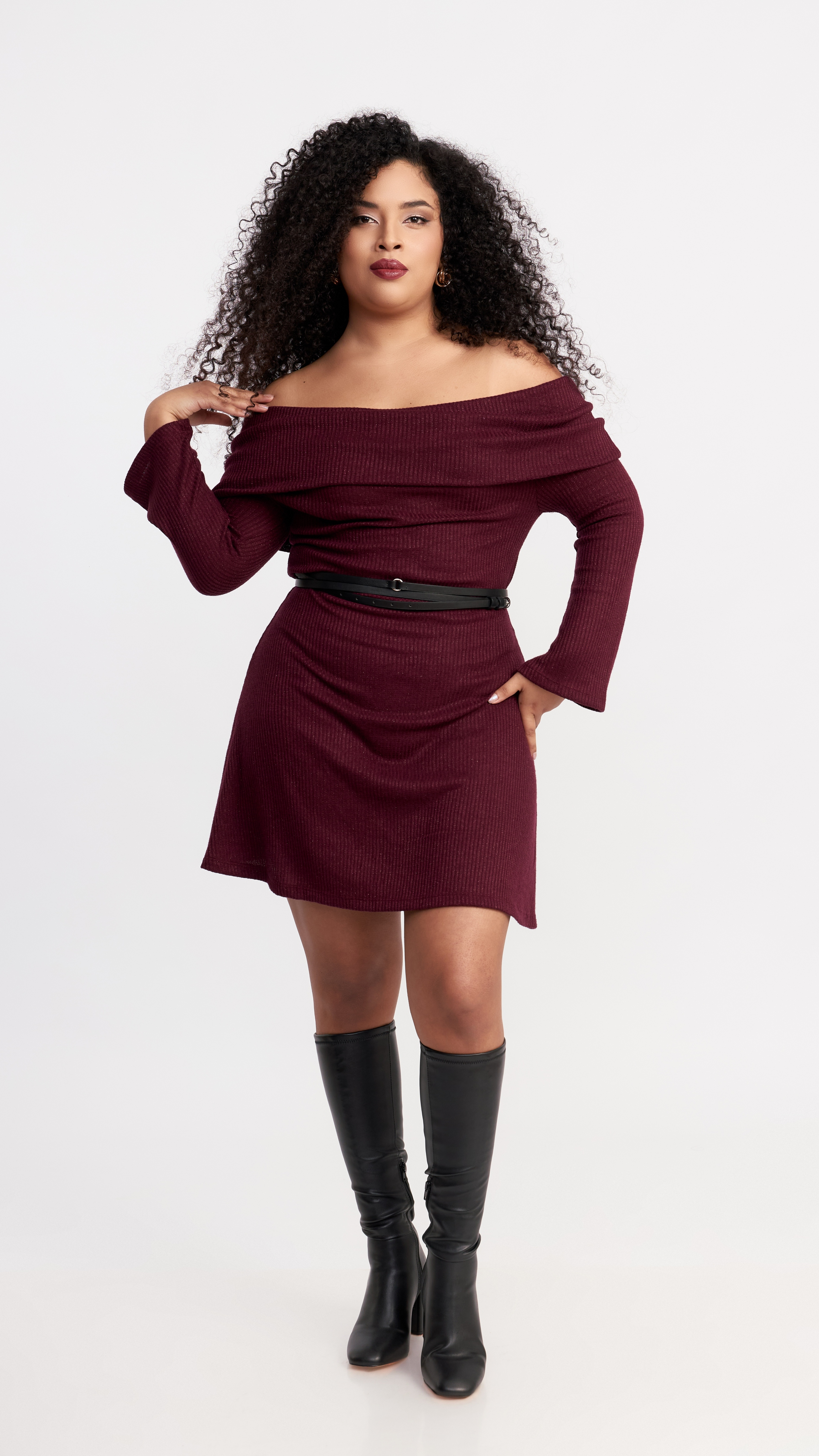 VESTIDO CHOMPERO SOPHIA MISS LADY - VINO - 1