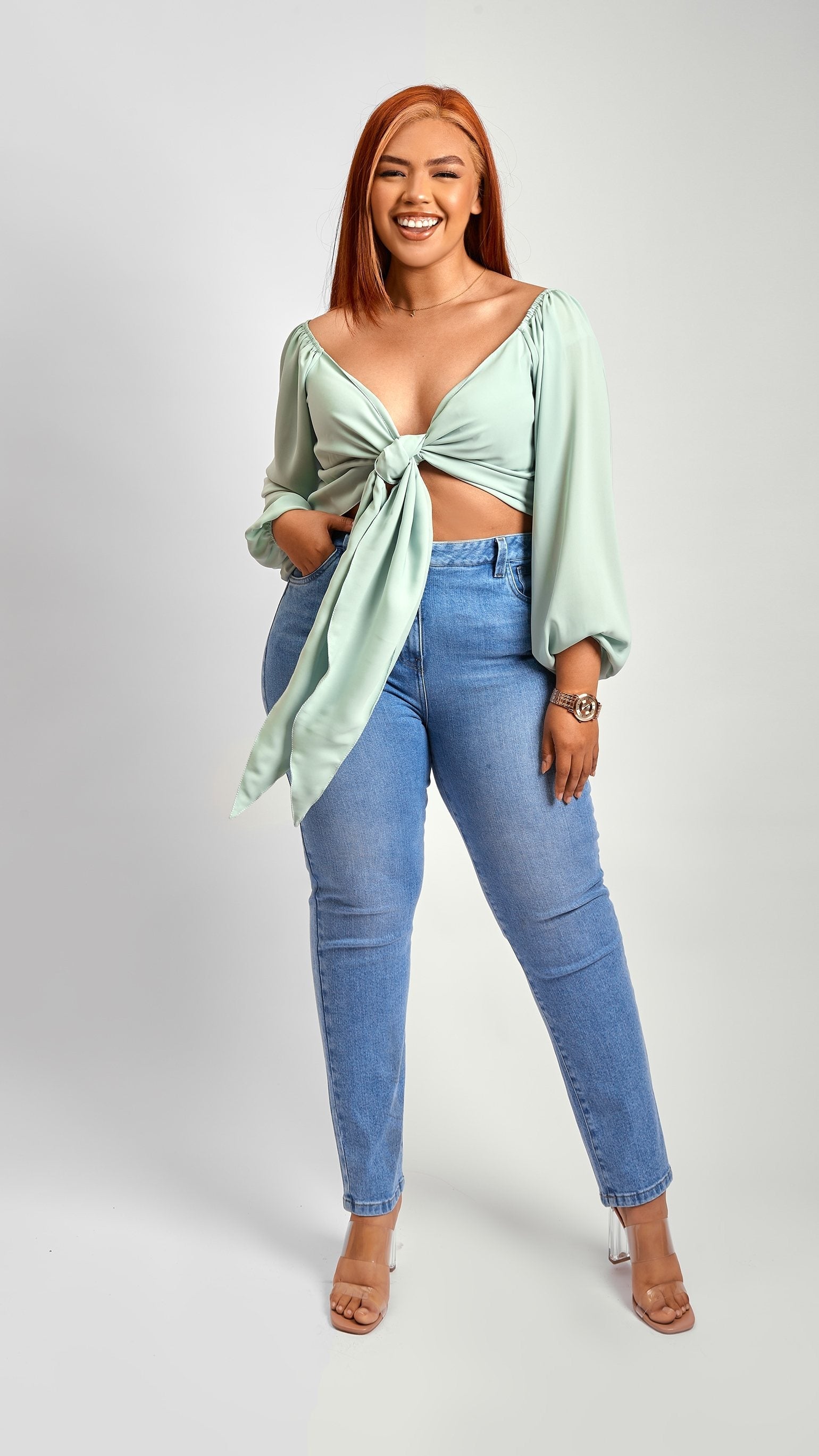 BLUSA SEBASTIANA COLOR VERDE- MISS LADY - 1