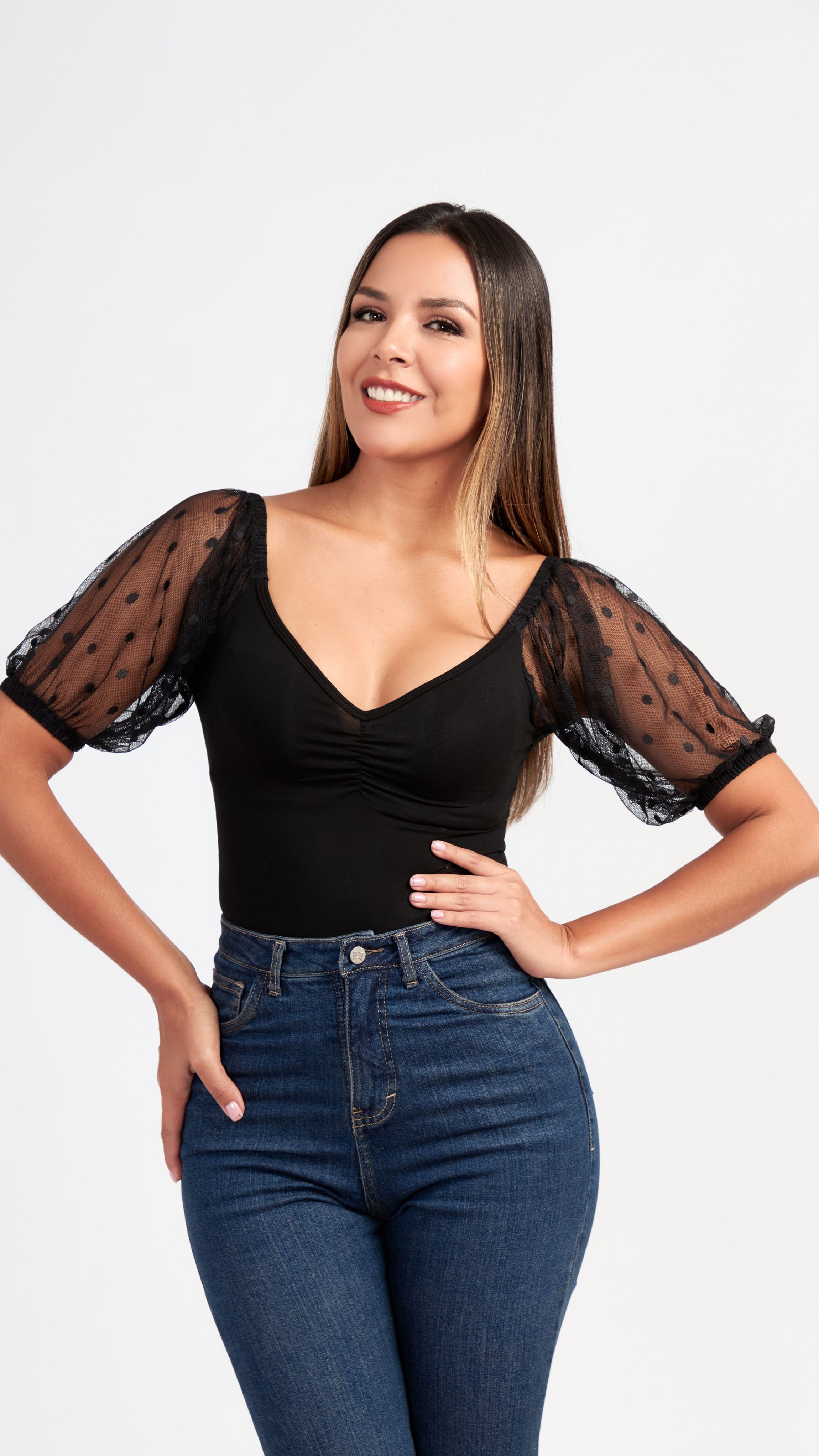 TOP BARBARA LUNARES NEGRO - MISS LADY - 1