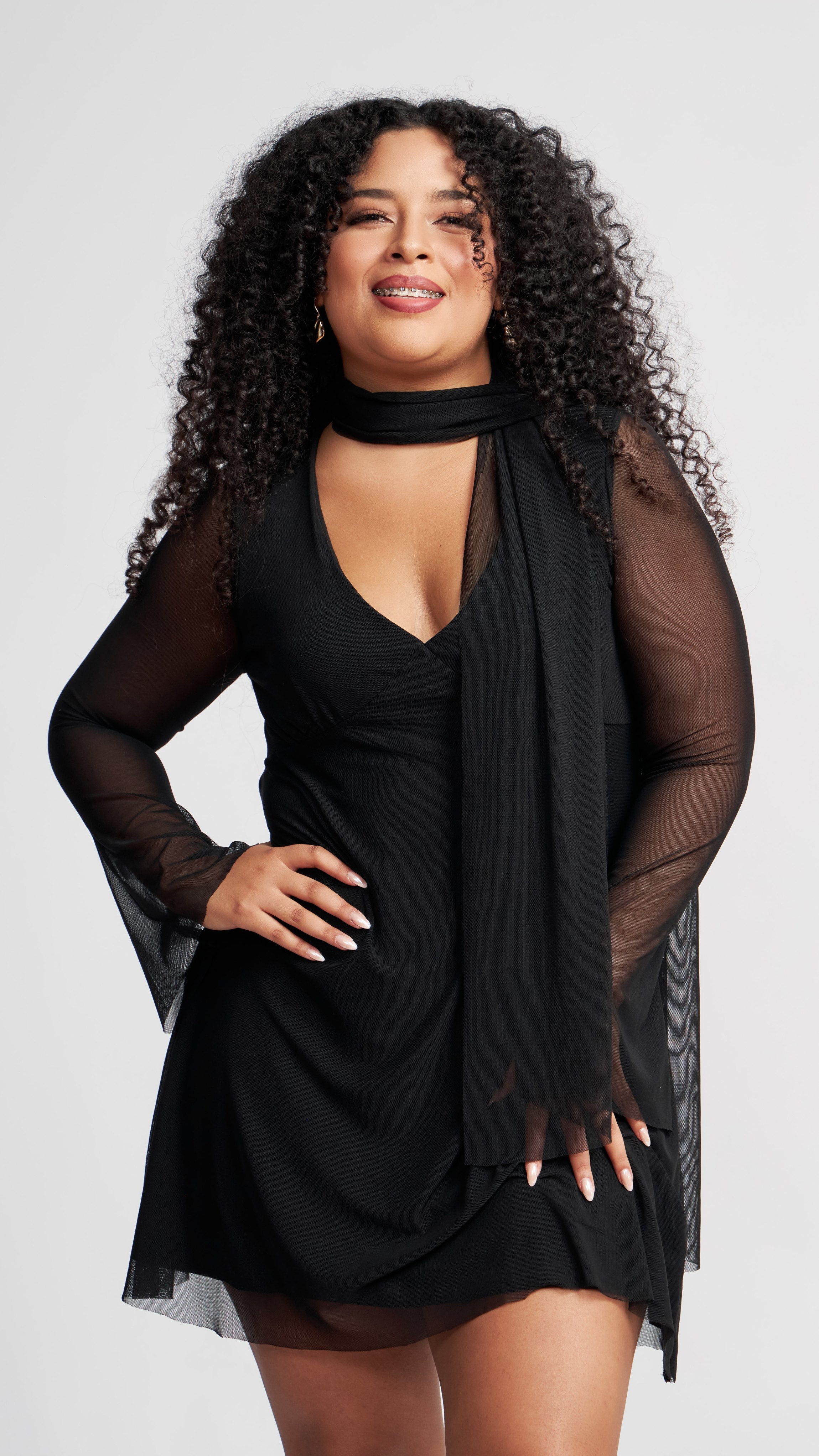 VESTIDO DE TUL SHERALY CON CHAL NEGRO - MISS LADY - 1