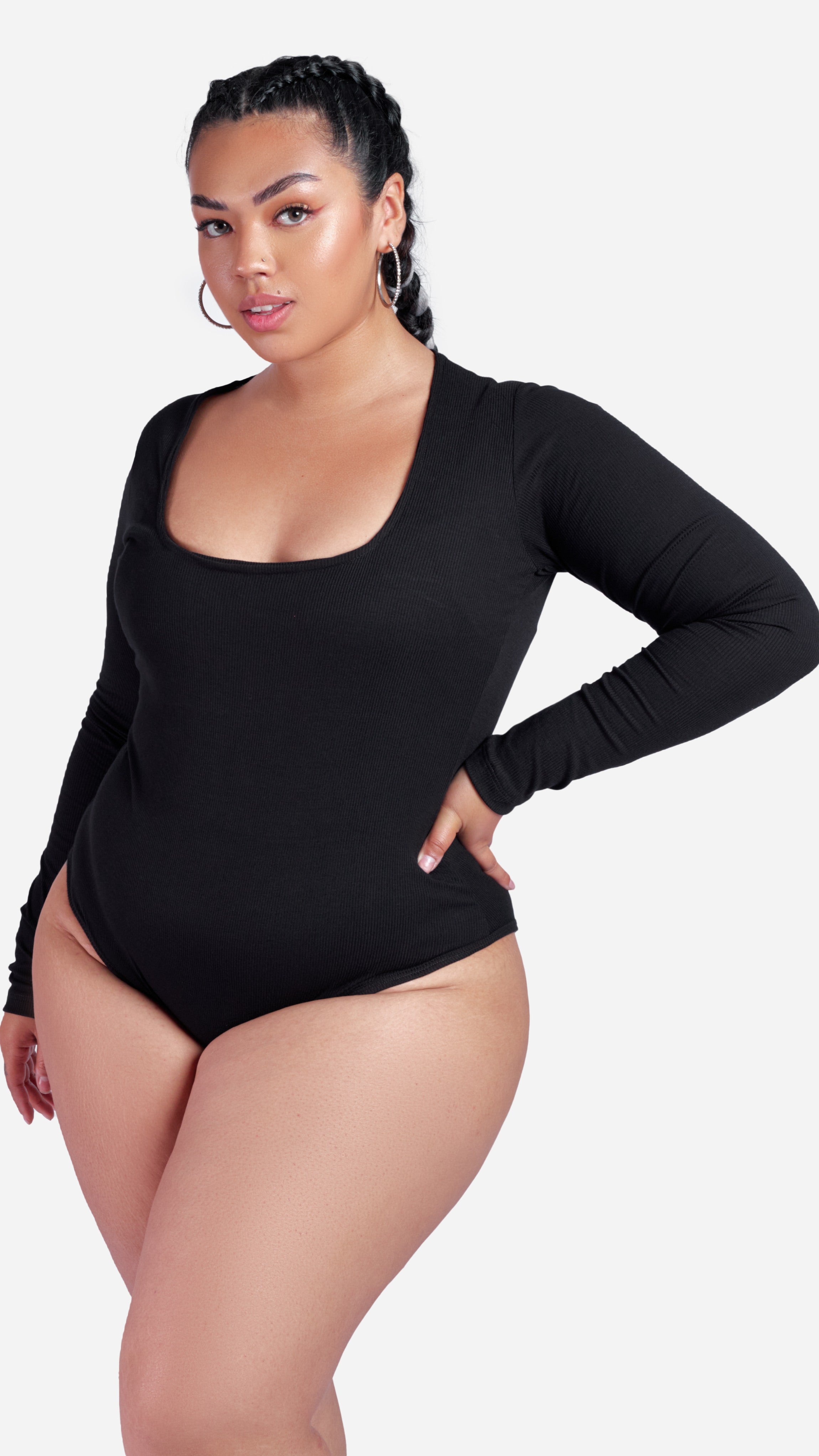 BODY BÁSICO MANGA LARGA KYLIE NEGRO - MISS LADY - 1