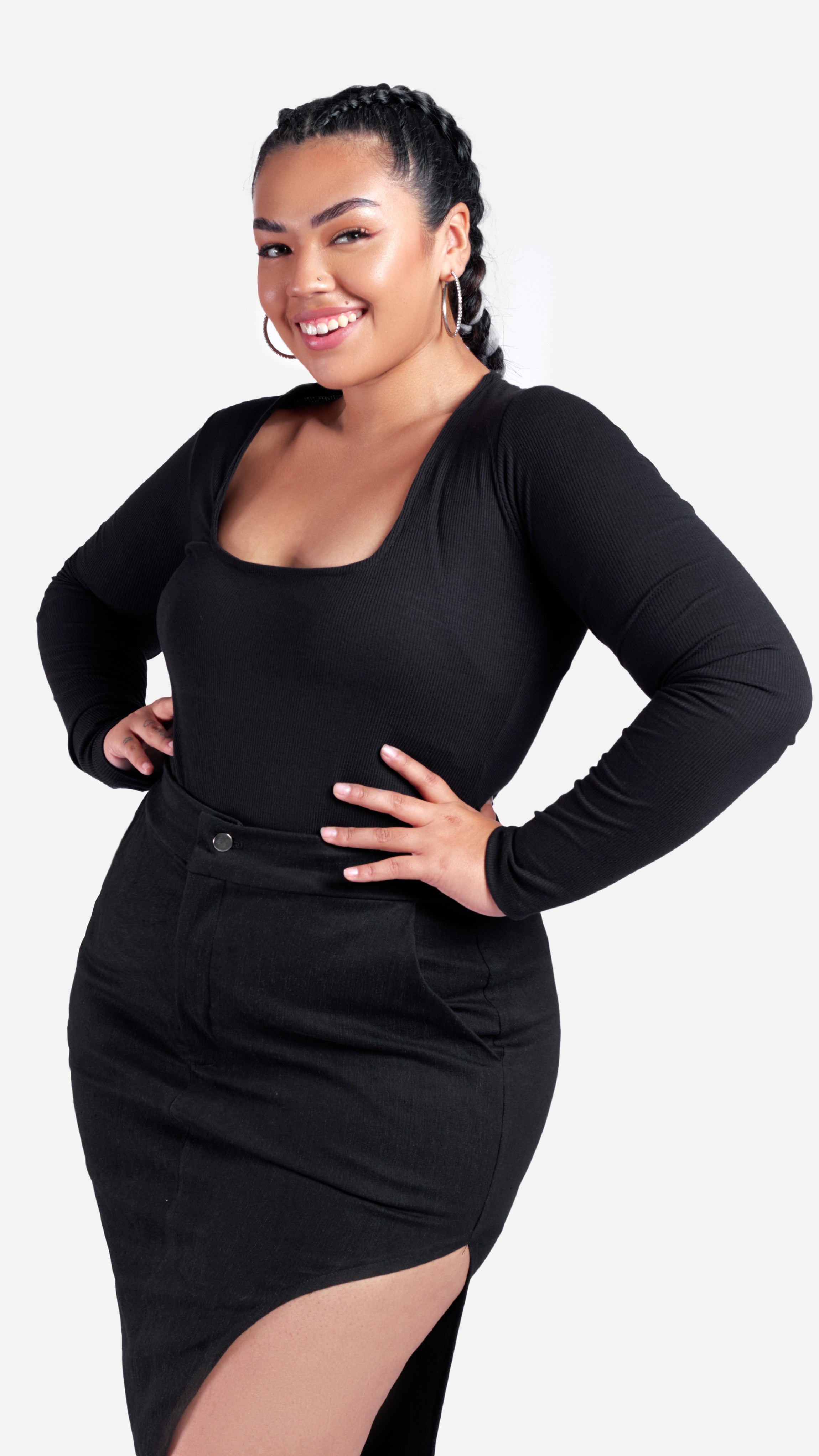 BODY BÁSICO MANGA LARGA KYLIE NEGRO - MISS LADY - 2