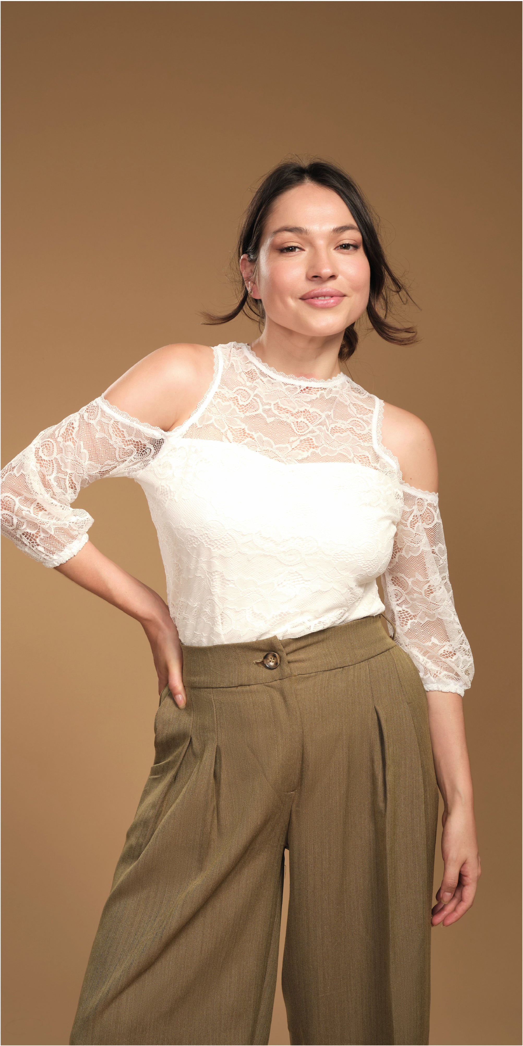 PANTALÓN BÁSICO SISLEY CARAMELO - MISS LADY - 1